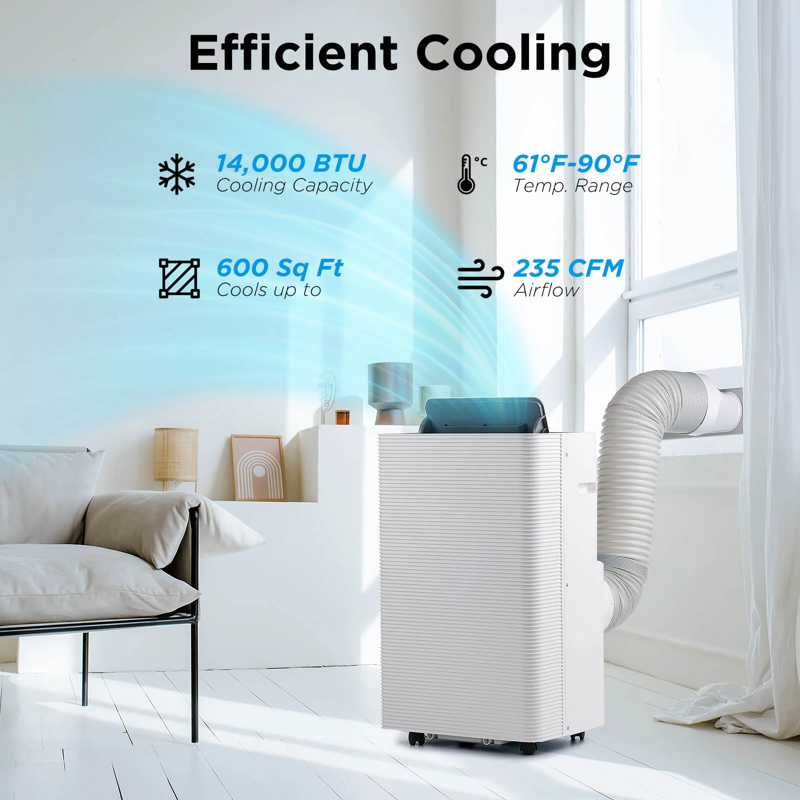 Finnmark 14,000 BTU WiFi Portable Air Conditioner - Image 2