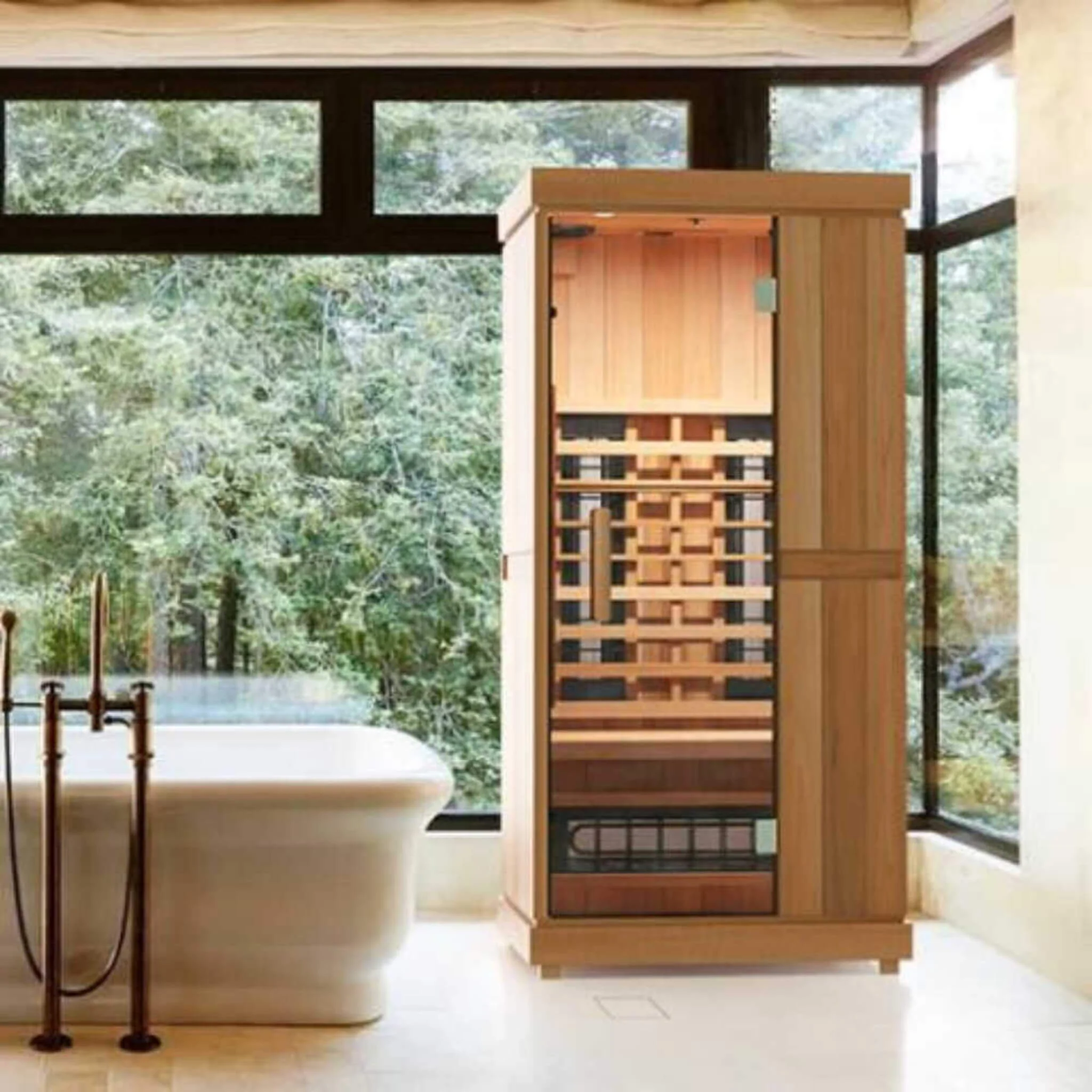 Finnmark FD-1 Full Spectrum 1-Person Home Infrared Sauna With Bluetooth Audio [FD-KN001] (SAK18374) - Image 4