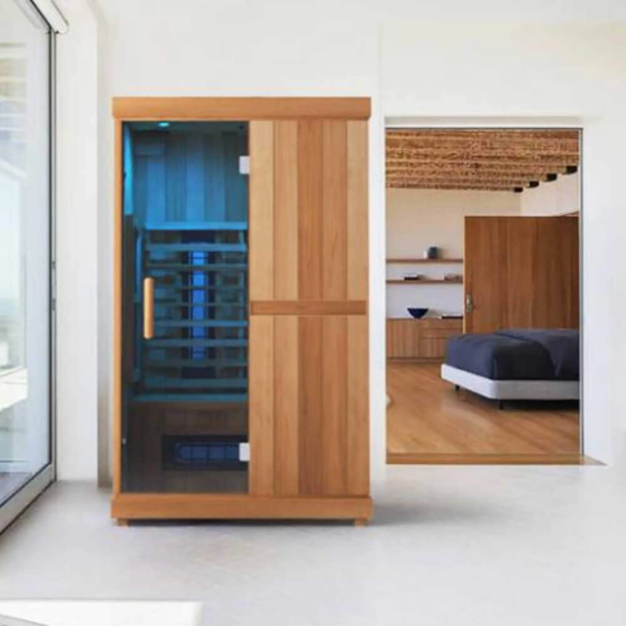 Finnmark FD-2 Full-Spectrum 2-Person Home Infrared Sauna With Built-In LCD Touchscreen Controller [FD-KN002] (SAK94731) - Image 5