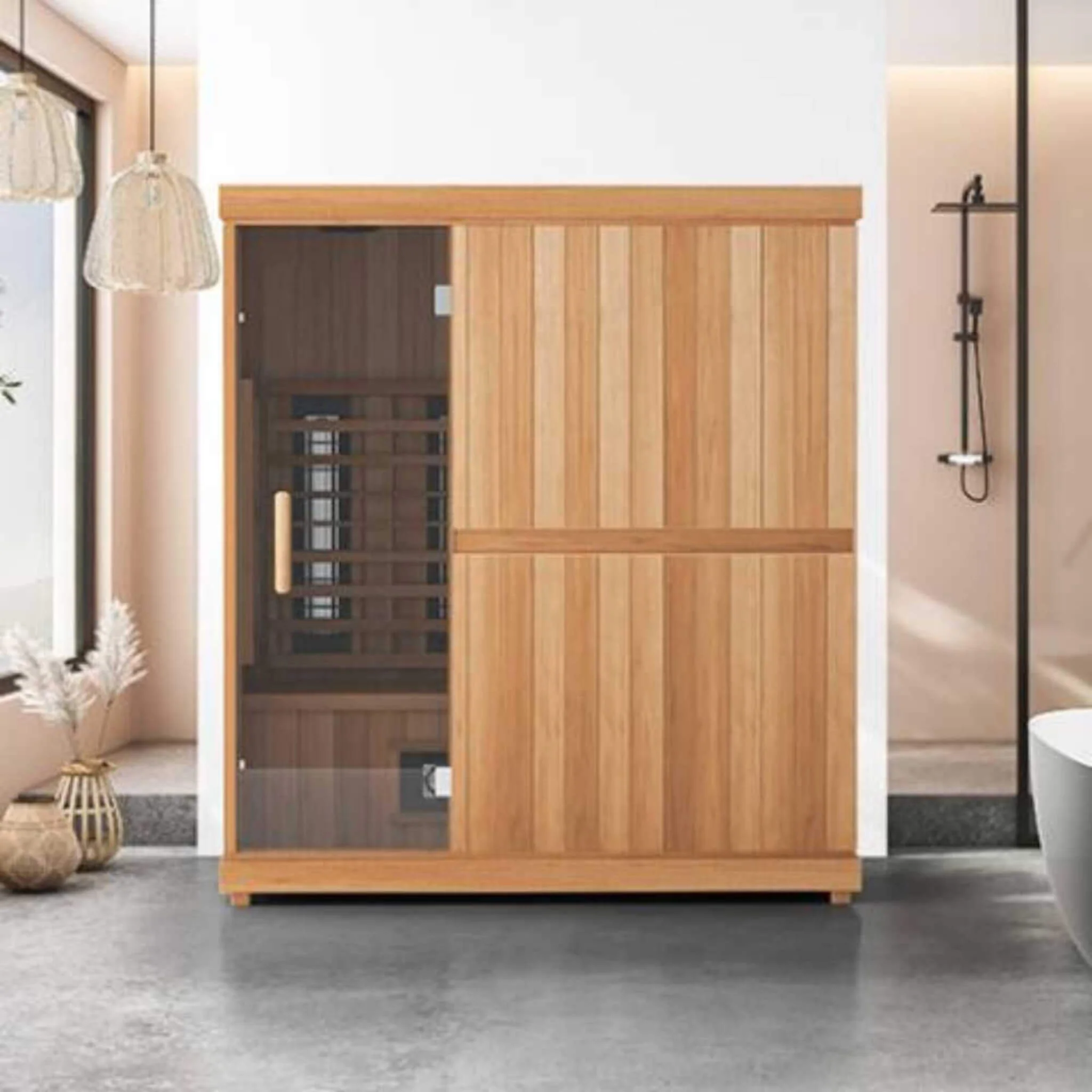 Finnmark FD-3 Full Spectrum 4-Person Capacity Home Infrared Sauna With Adjustable Sauna Feet [FD-KN003] (SAK52689) - Image 3