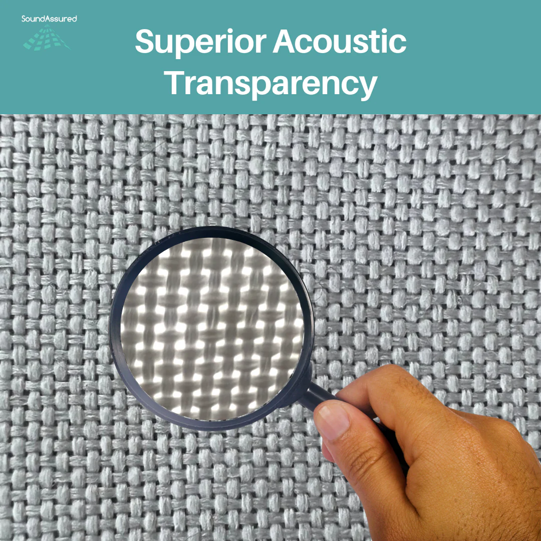 Fire Retardant Acoustic Fabric - SoundAssured Dual Layer Acoustical Fabric (100% Acoustic Transparency) - Image 7