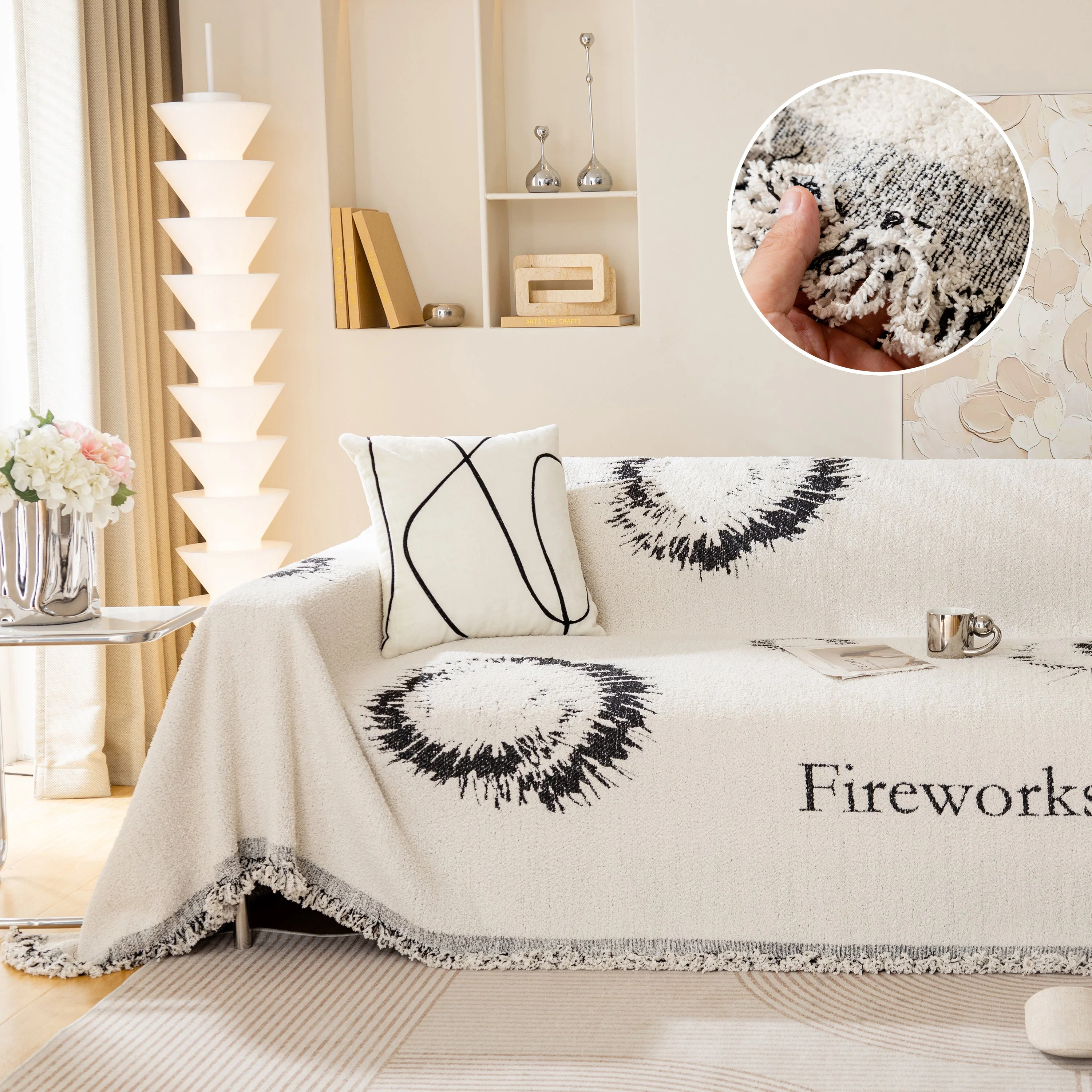 Fireworks Reversible Couch Cover Blankets Furniture Covers Washable Sectional Couch Covers - Image 10