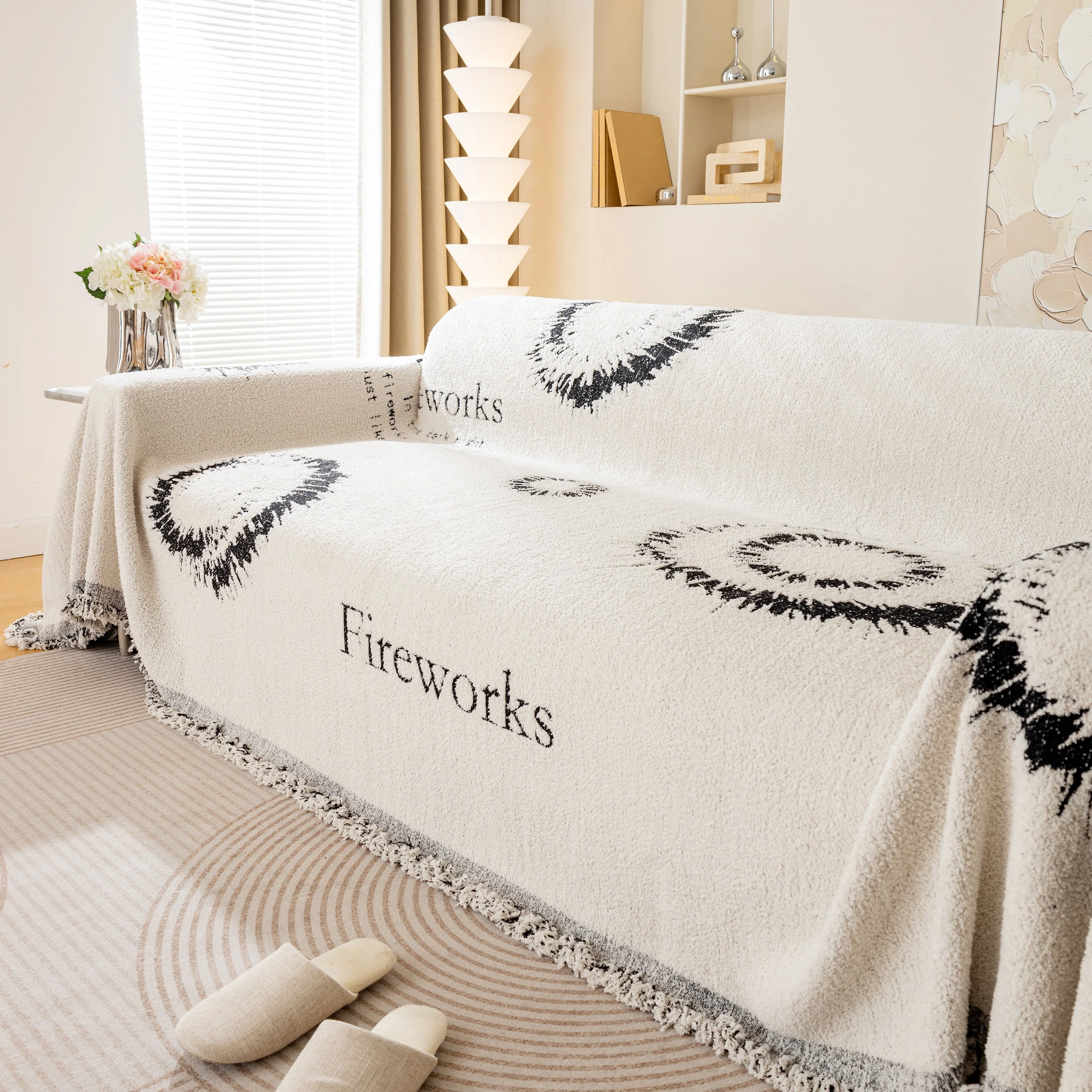 Fireworks Reversible Couch Cover Blankets Furniture Covers Washable Sectional Couch Covers - Image 13