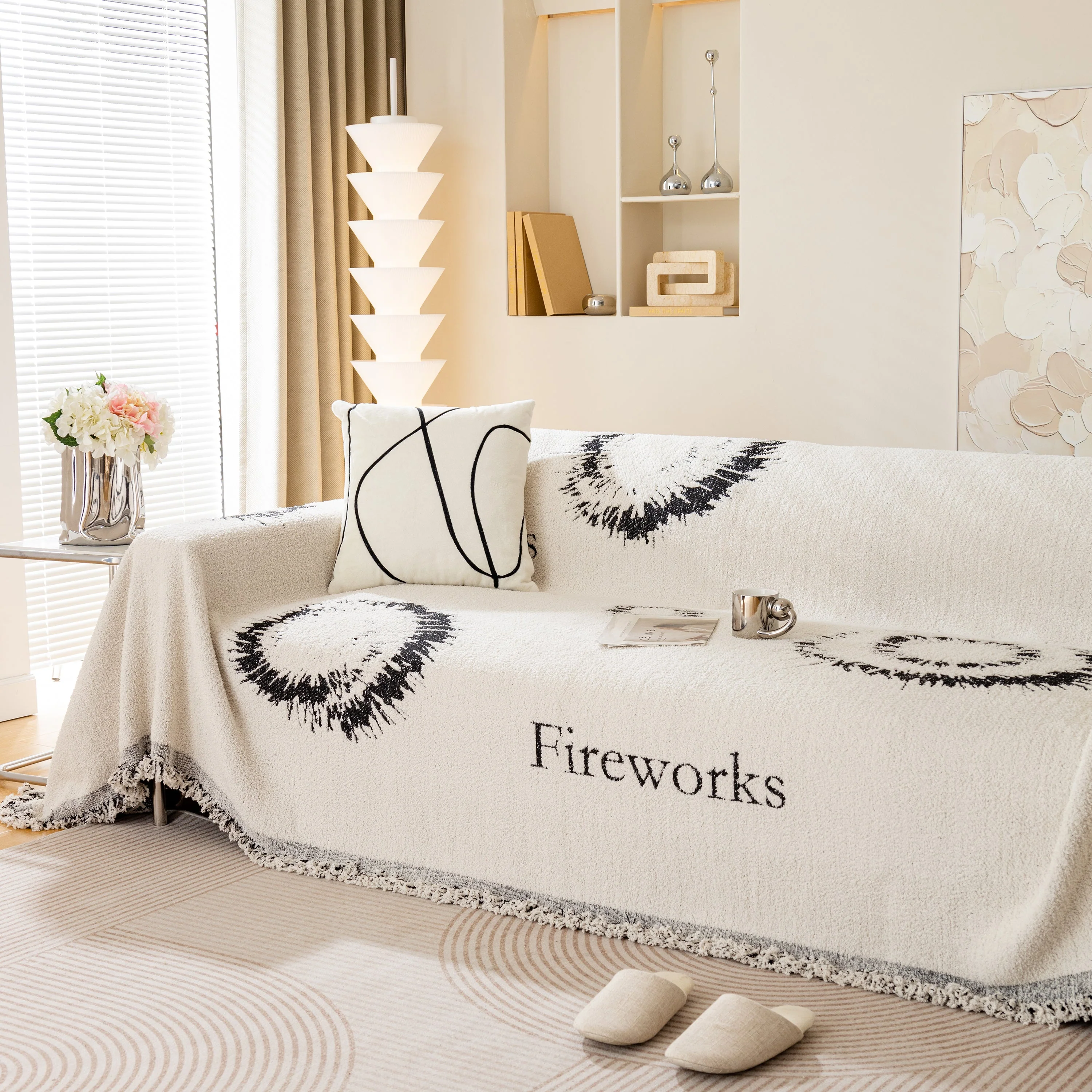 Fireworks Reversible Couch Cover Blankets Furniture Covers Washable Sectional Couch Covers - Image 15