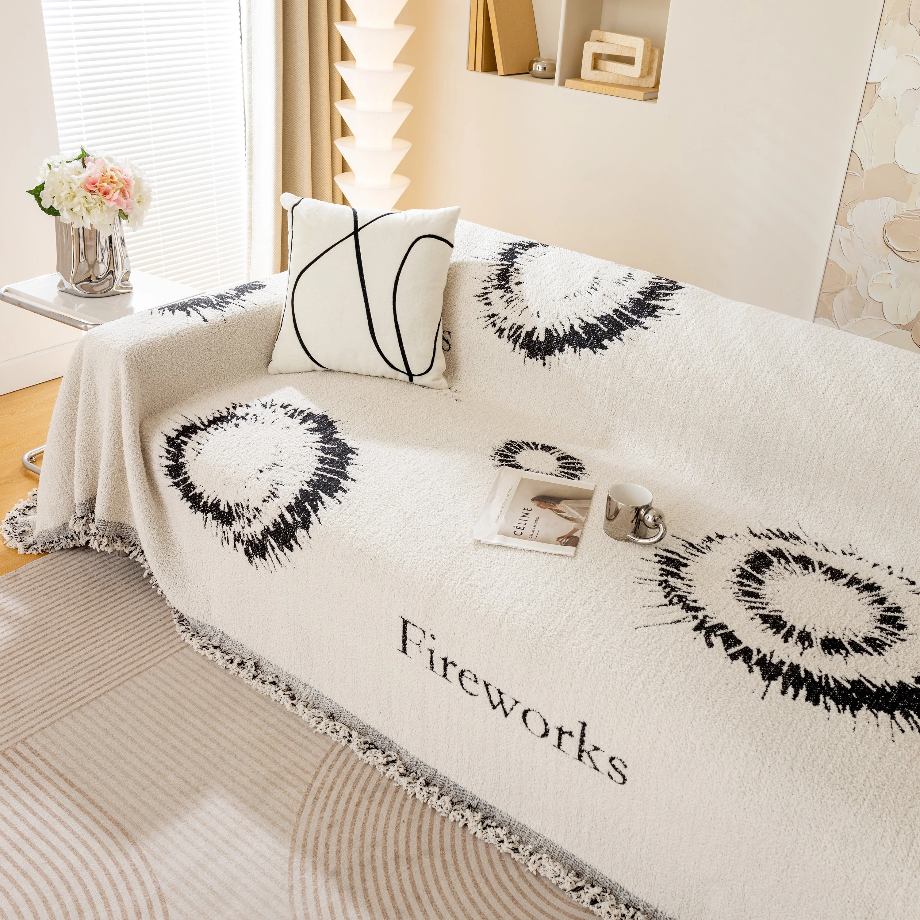 Fireworks Reversible Couch Cover Blankets Furniture Covers Washable Sectional Couch Covers - Image 16