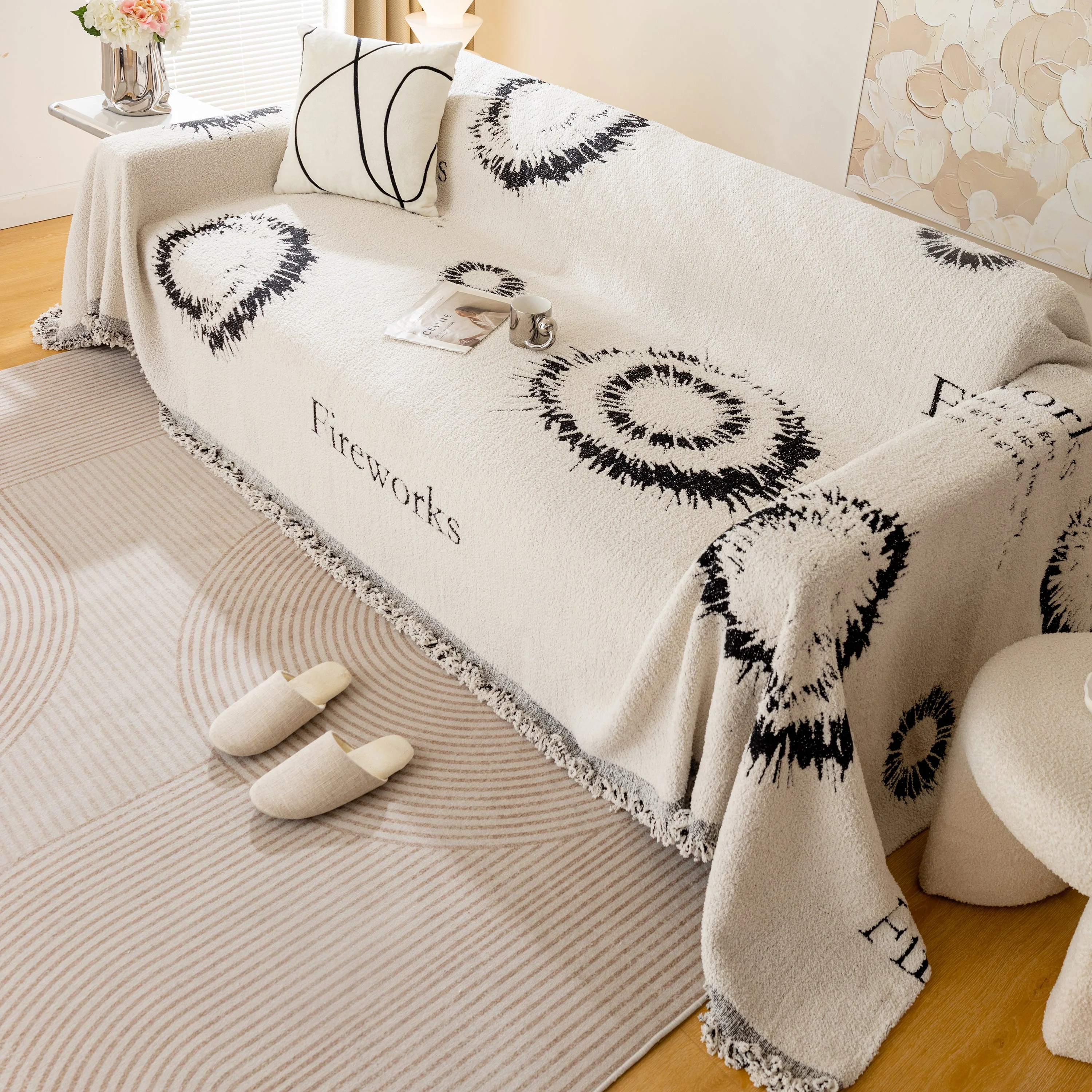 Fireworks Reversible Couch Cover Blankets Furniture Covers Washable Sectional Couch Covers - Image 19