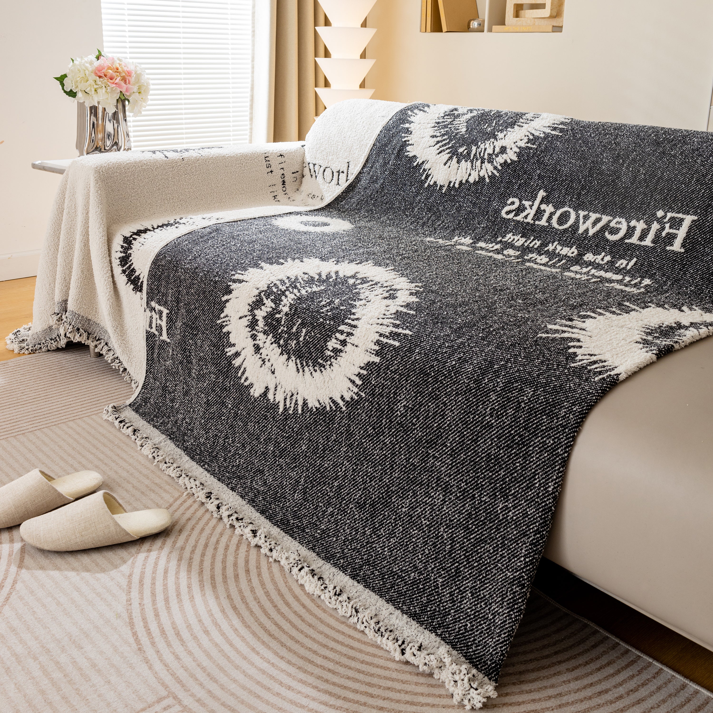 Fireworks Reversible Couch Cover Blankets Furniture Covers Washable Sectional Couch Covers - Image 2