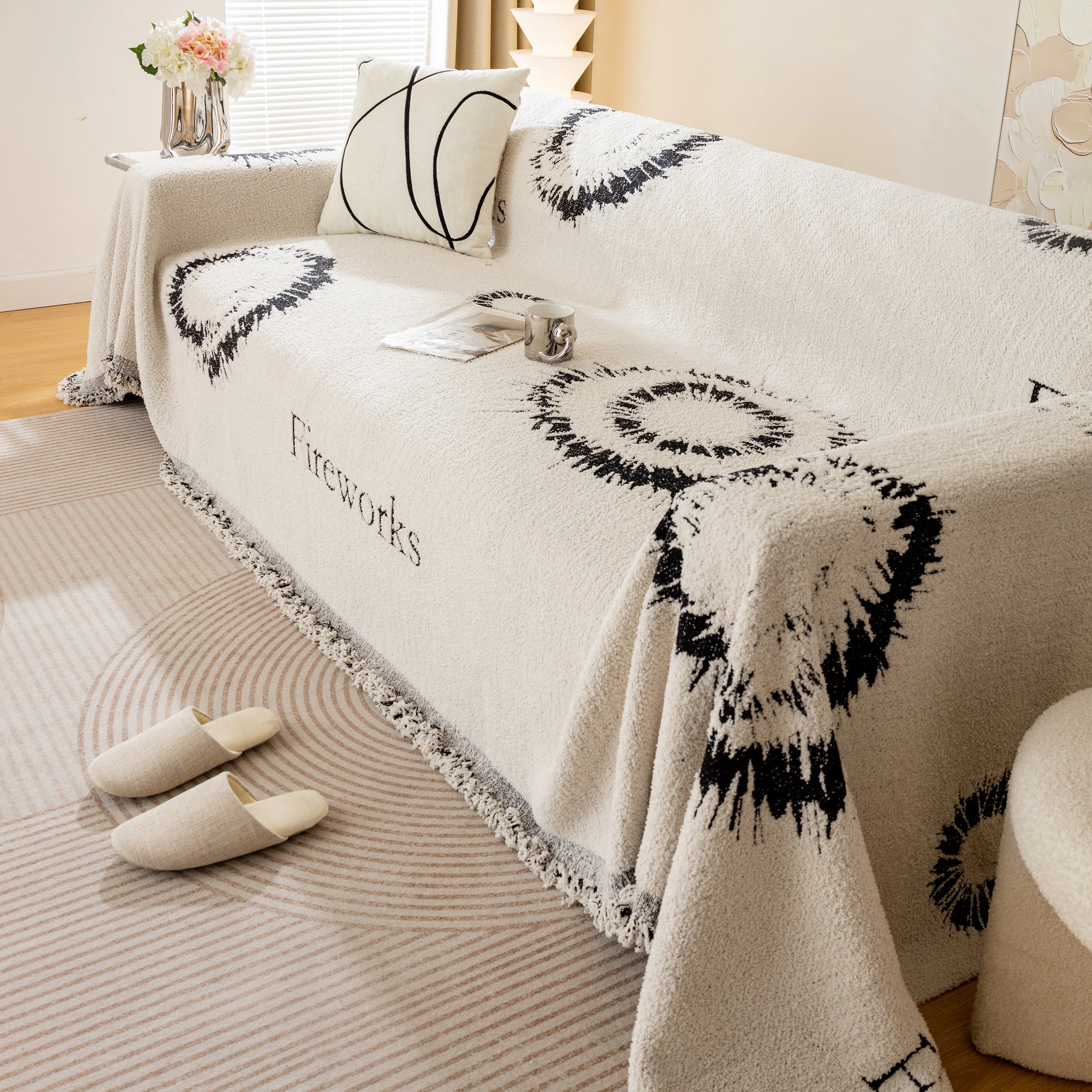 Fireworks Reversible Couch Cover Blankets Furniture Covers Washable Sectional Couch Covers - Image 23