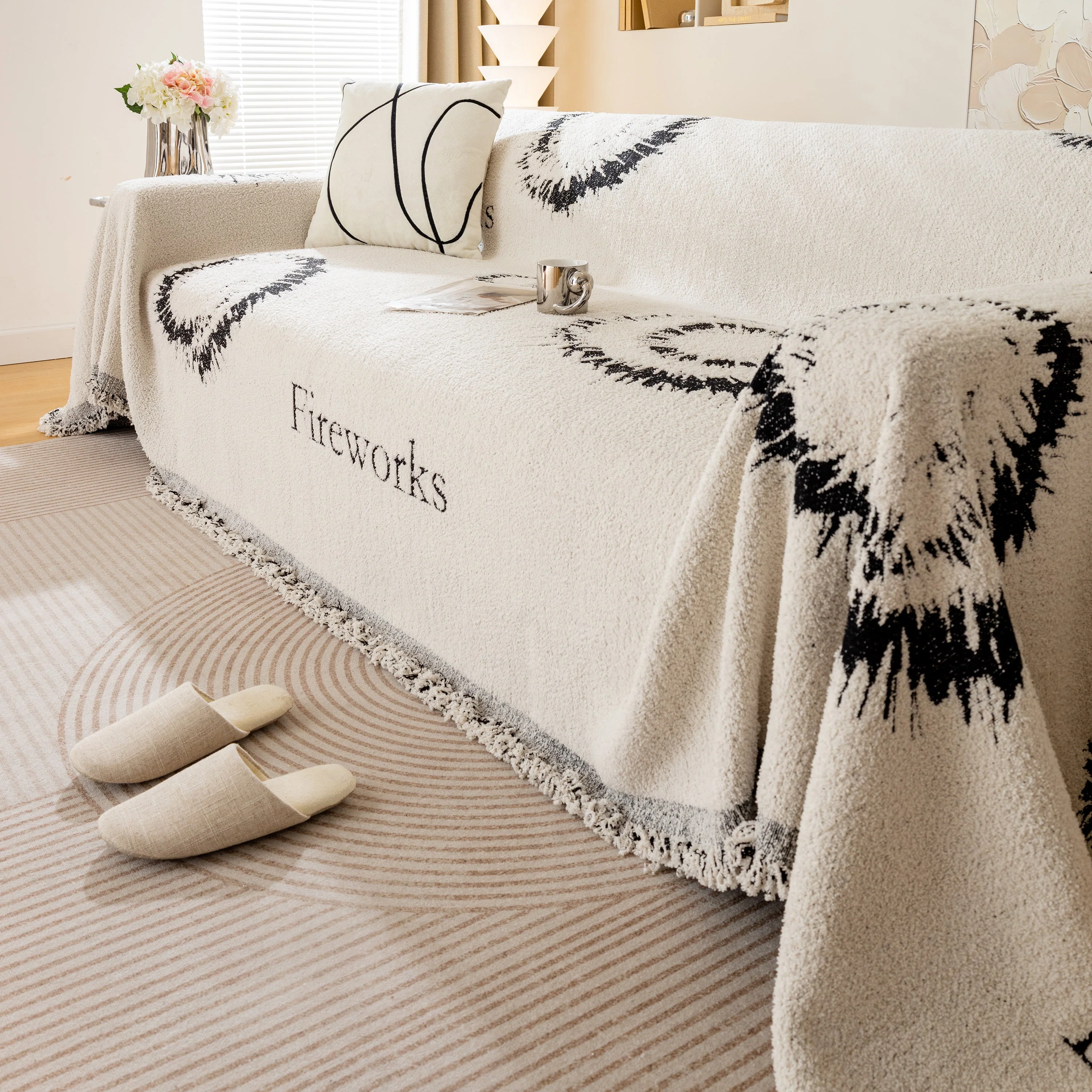 Fireworks Reversible Couch Cover Blankets Furniture Covers Washable Sectional Couch Covers - Image 28