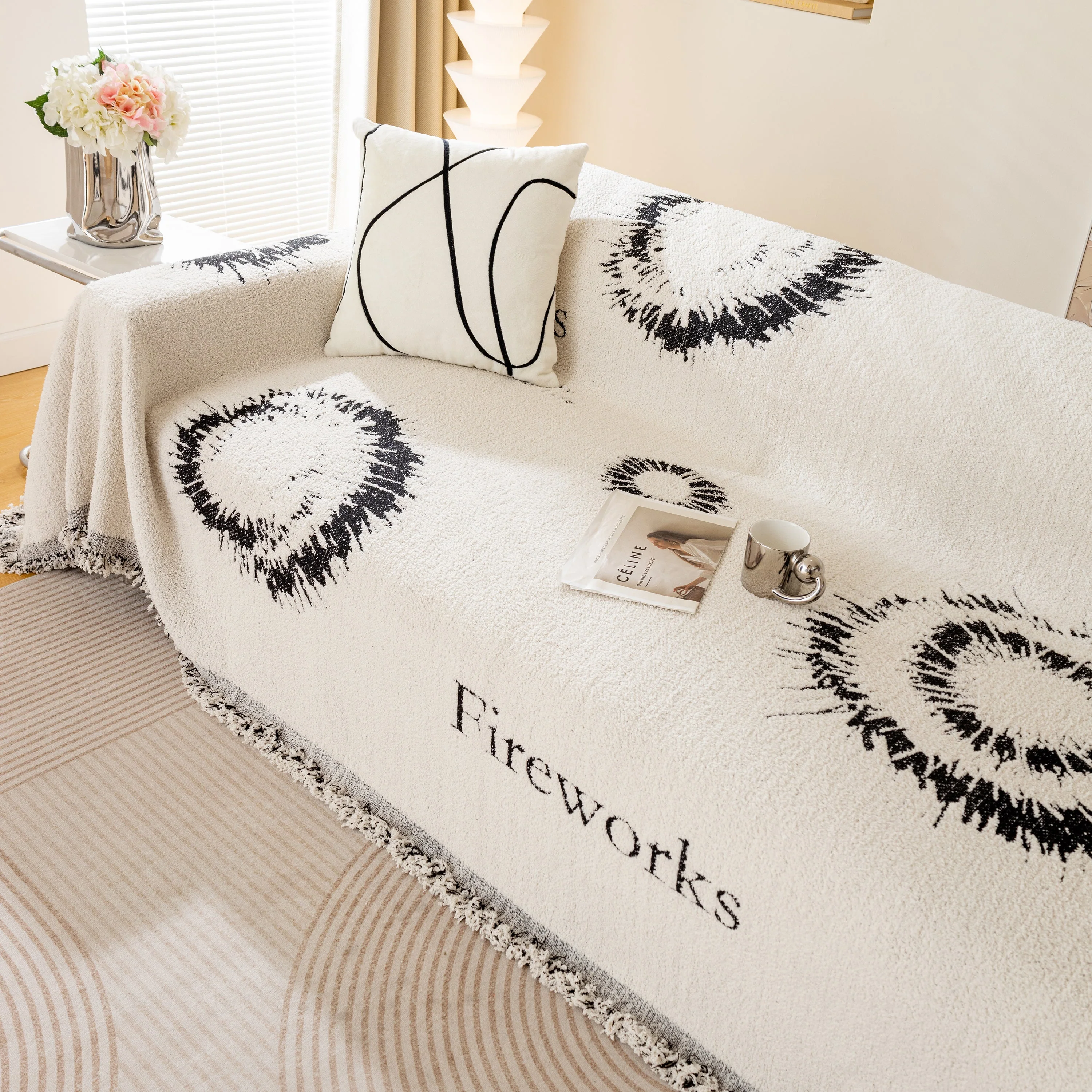 Fireworks Reversible Couch Cover Blankets Furniture Covers Washable Sectional Couch Covers - Image 30