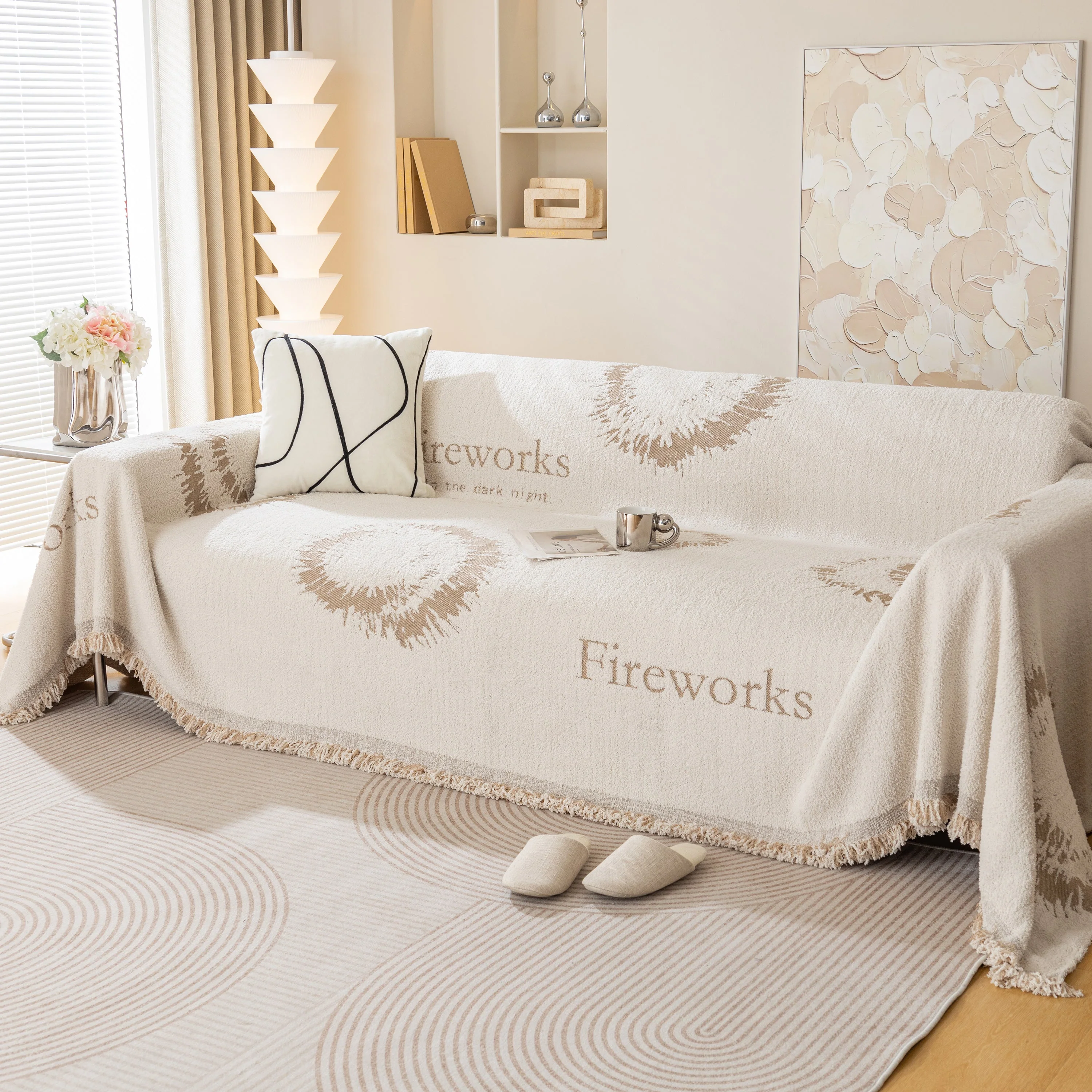 Fireworks Reversible Couch Cover Blankets Furniture Covers Washable Sectional Couch Covers - Image 36