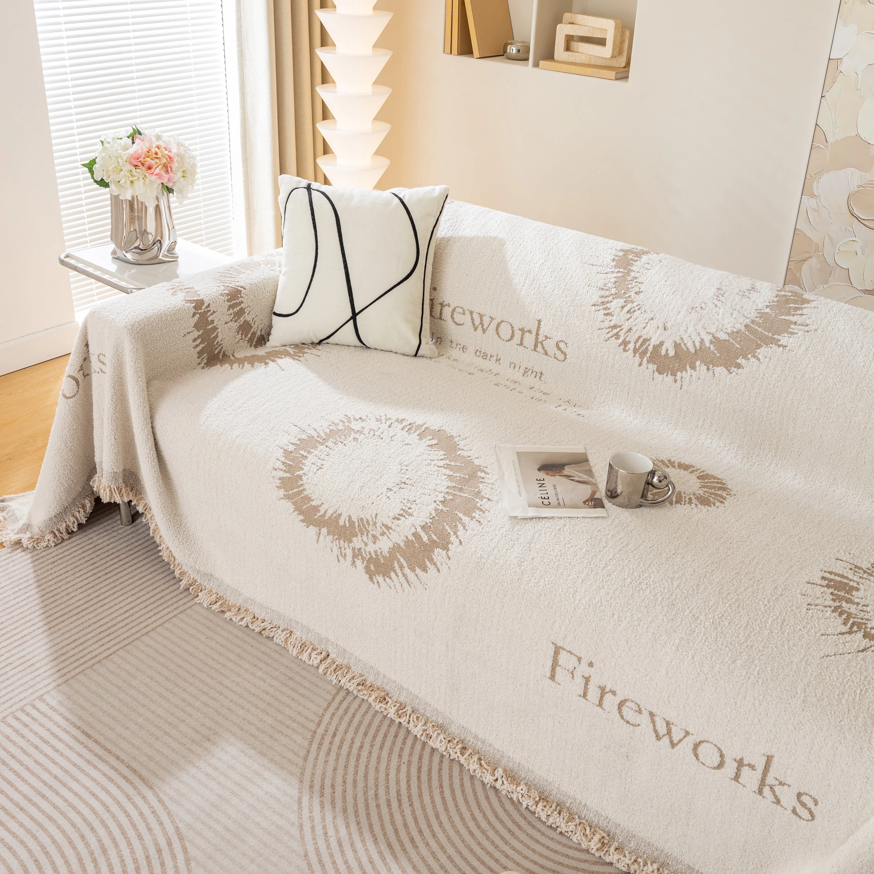 Fireworks Reversible Couch Cover Blankets Furniture Covers Washable Sectional Couch Covers - Image 40