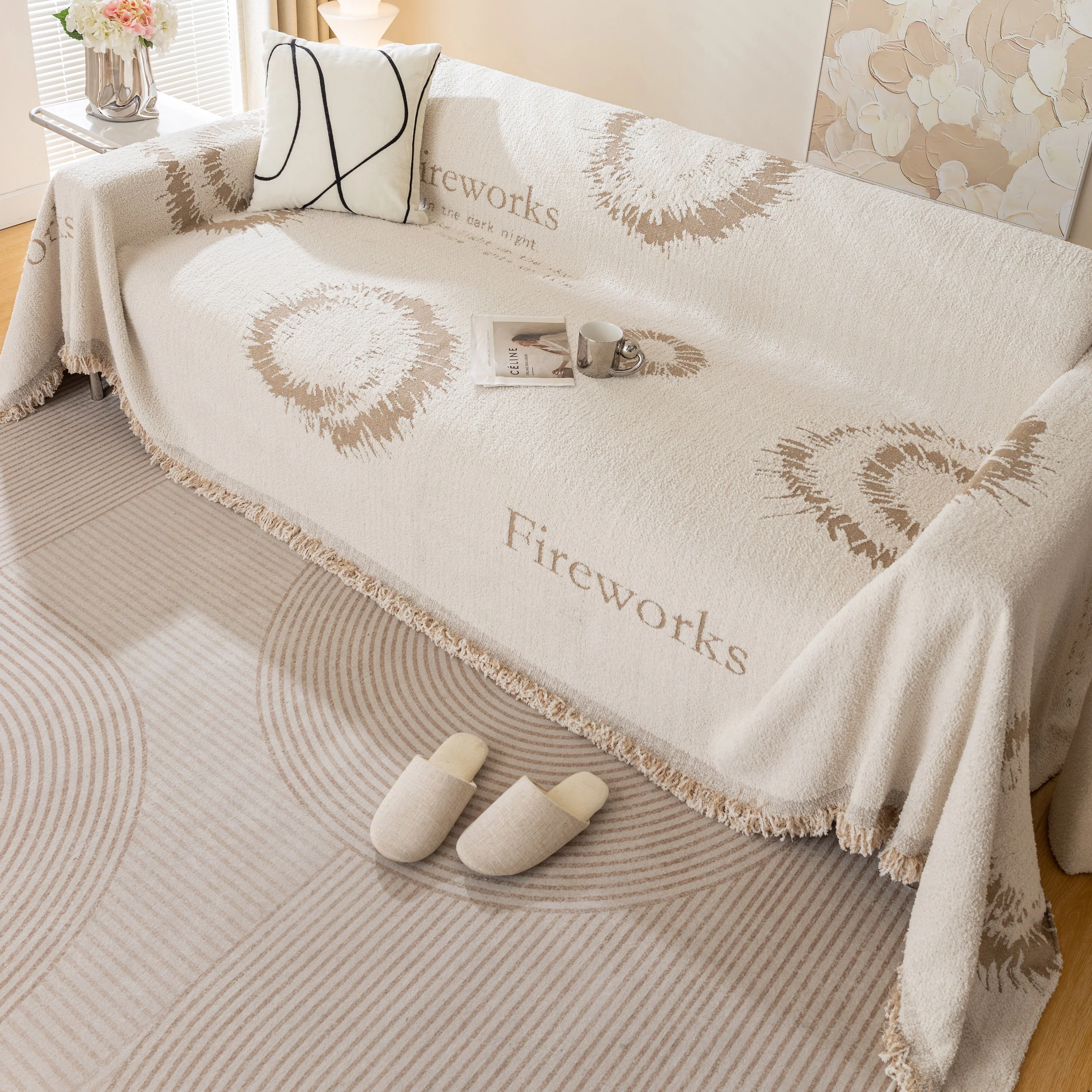 Fireworks Reversible Couch Cover Blankets Furniture Covers Washable Sectional Couch Covers - Image 42
