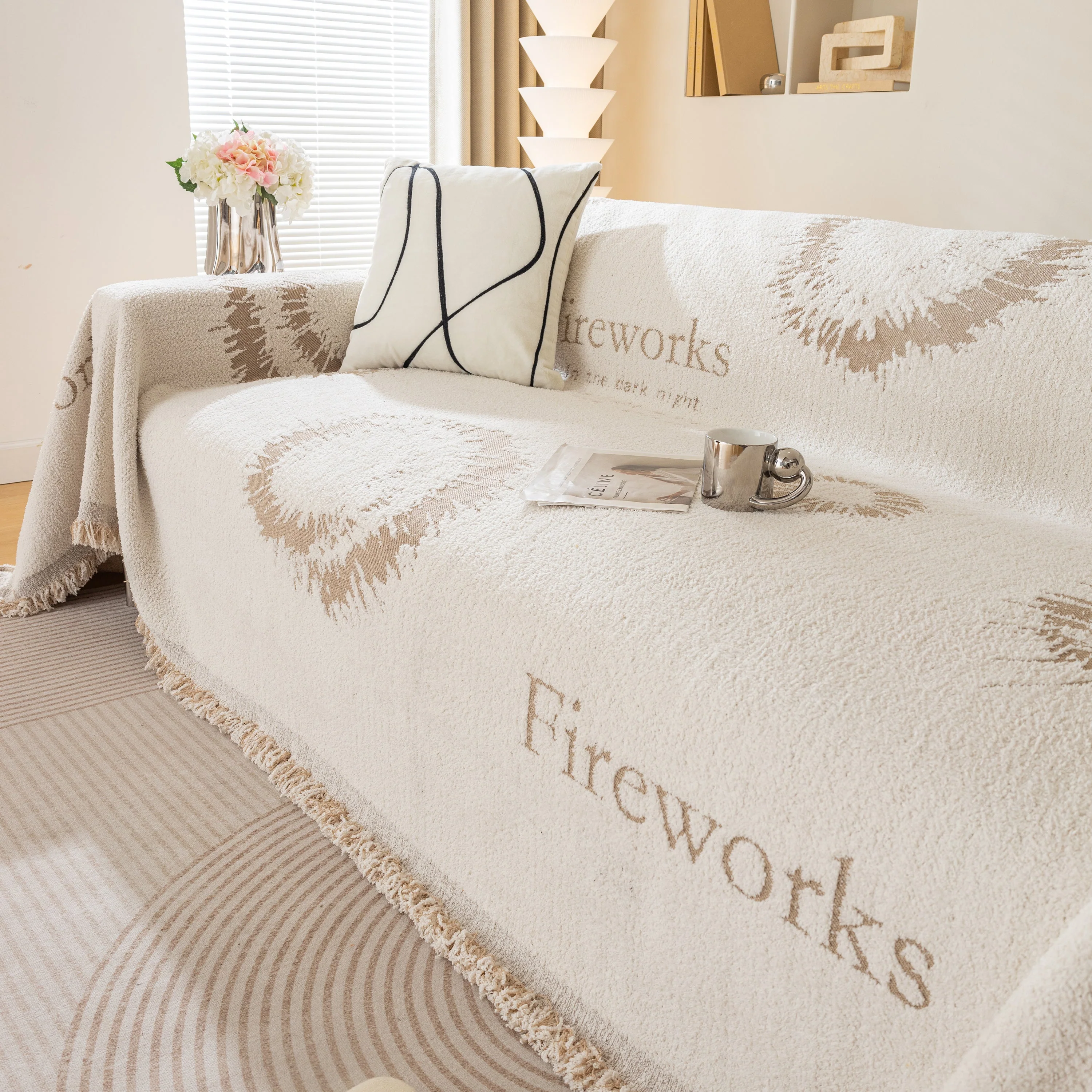 Fireworks Reversible Couch Cover Blankets Furniture Covers Washable Sectional Couch Covers - Image 48