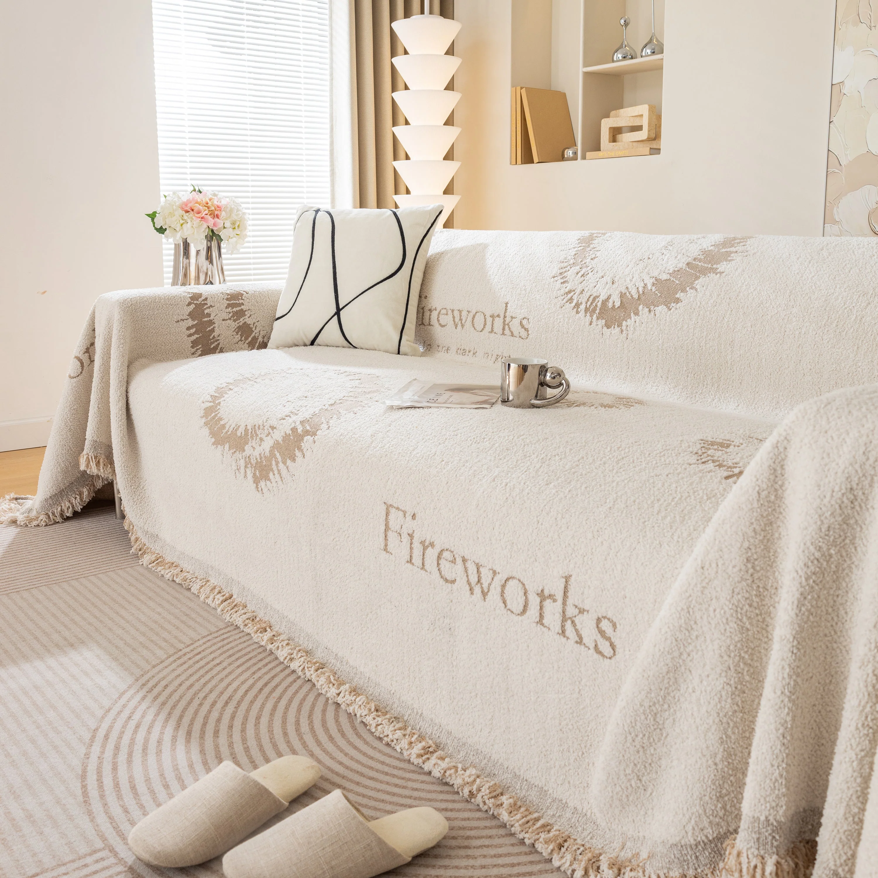 Fireworks Reversible Couch Cover Blankets Furniture Covers Washable Sectional Couch Covers - Image 51