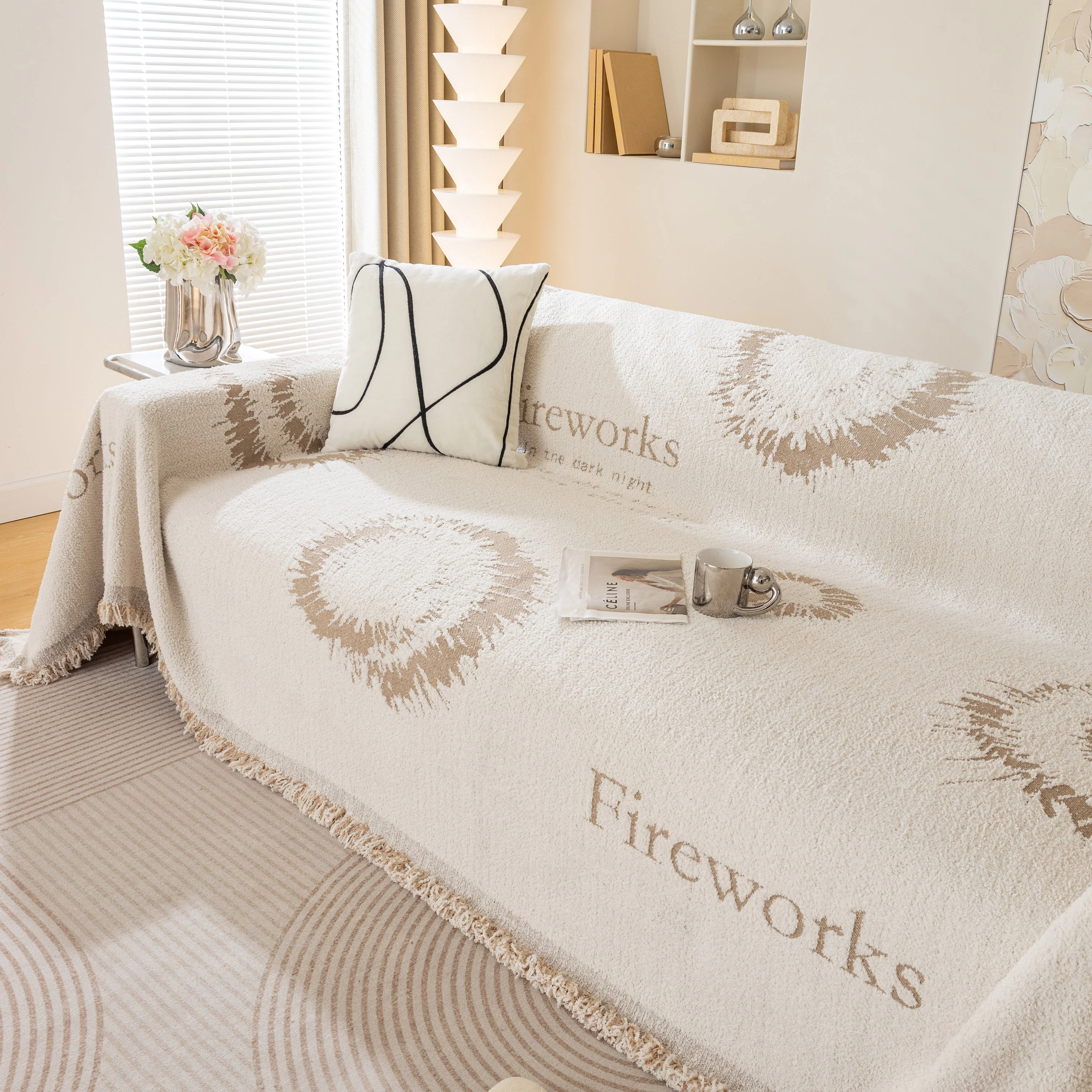 Fireworks Reversible Couch Cover Blankets Furniture Covers Washable Sectional Couch Covers - Image 52