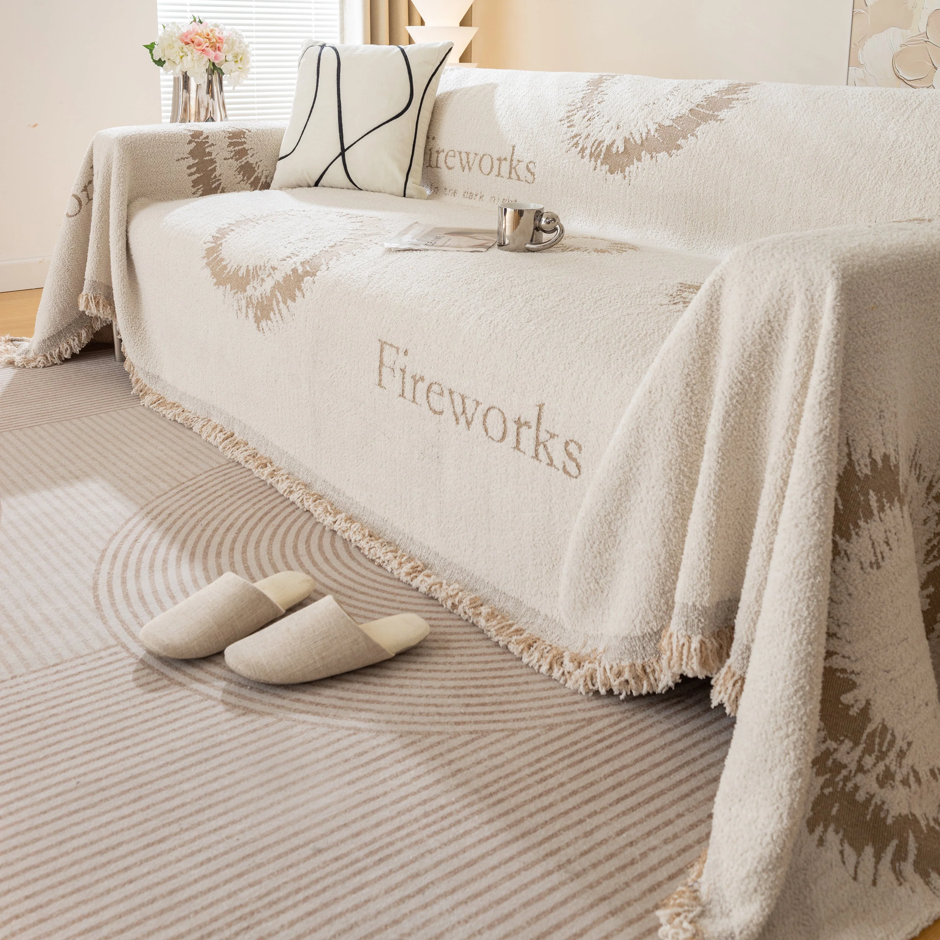 Fireworks Reversible Couch Cover Blankets Furniture Covers Washable Sectional Couch Covers - Image 54