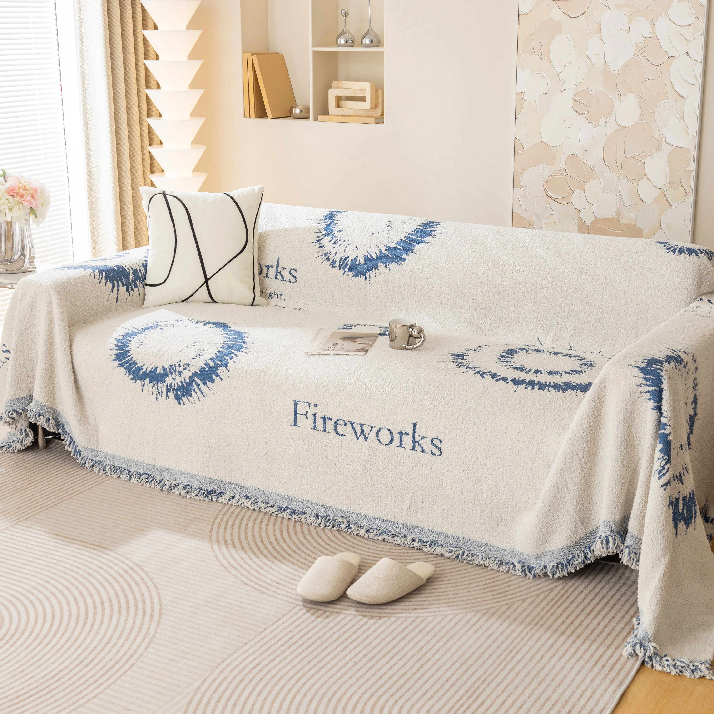 Fireworks Reversible Couch Cover Blankets Furniture Covers Washable Sectional Couch Covers - Image 69