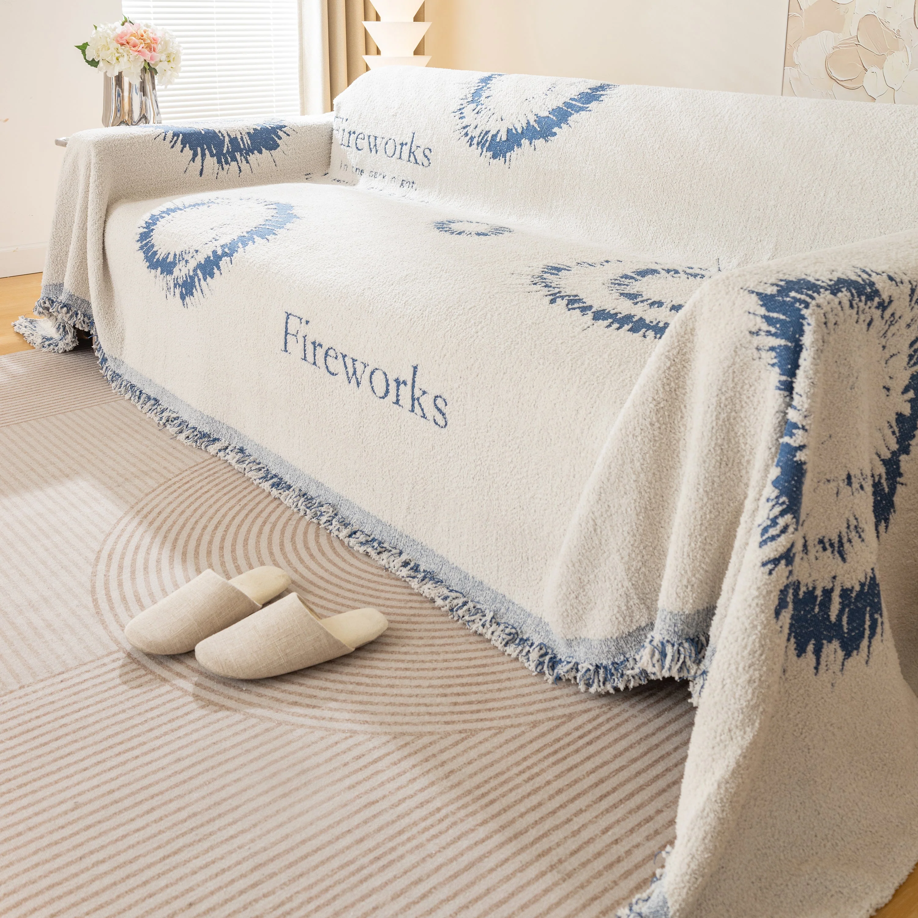 Fireworks Reversible Couch Cover Blankets Furniture Covers Washable Sectional Couch Covers - Image 72