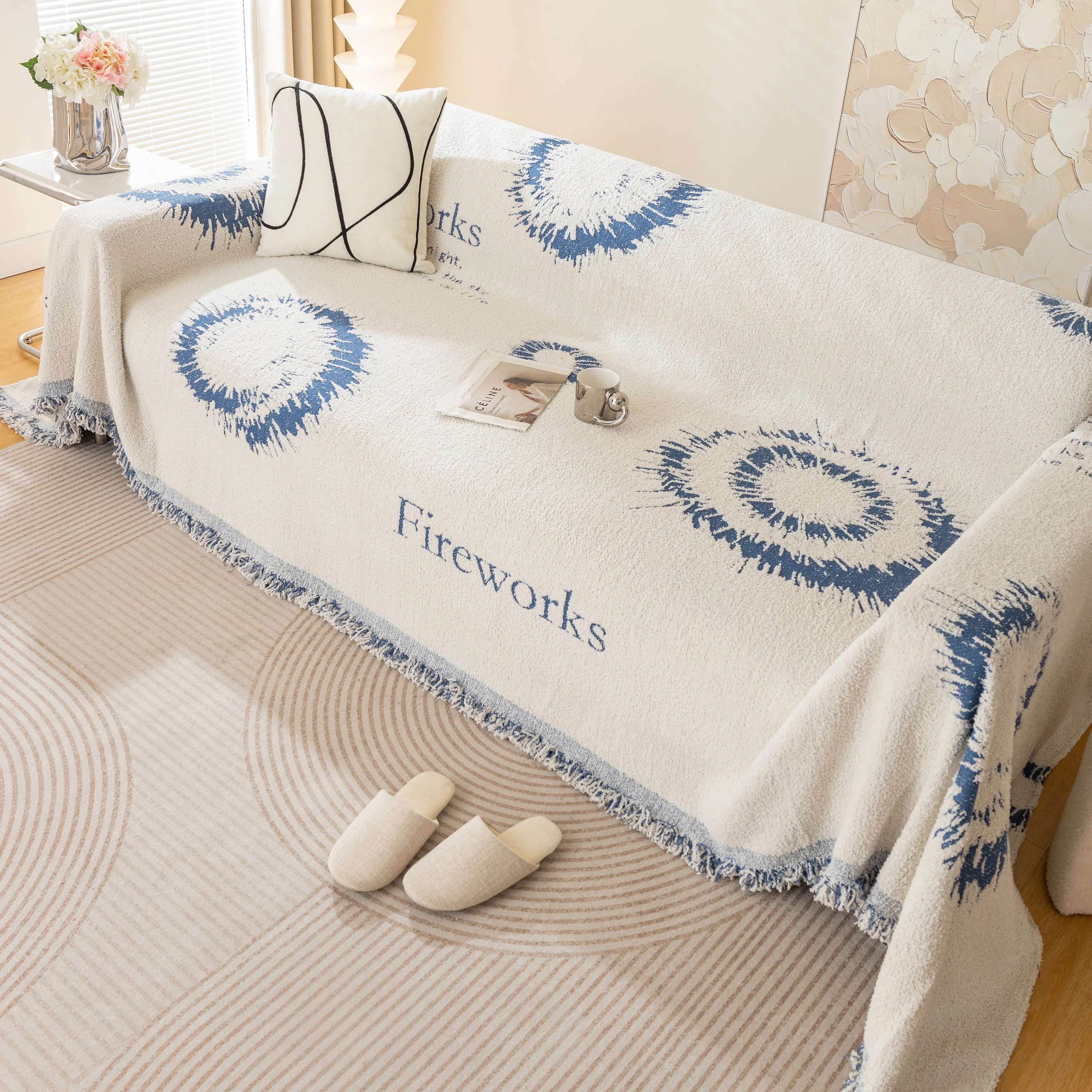 Fireworks Reversible Couch Cover Blankets Furniture Covers Washable Sectional Couch Covers - Image 76