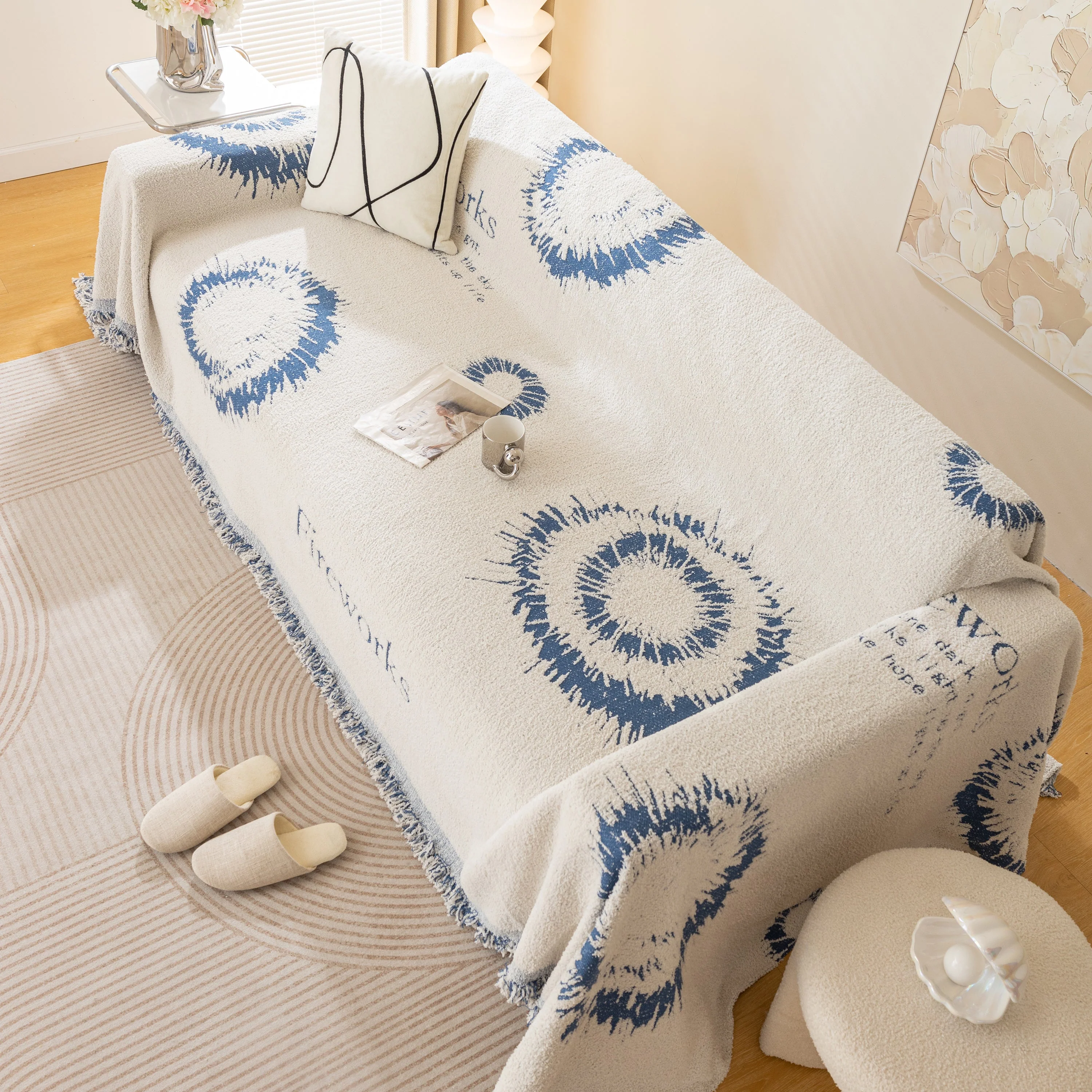 Fireworks Reversible Couch Cover Blankets Furniture Covers Washable Sectional Couch Covers - Image 78