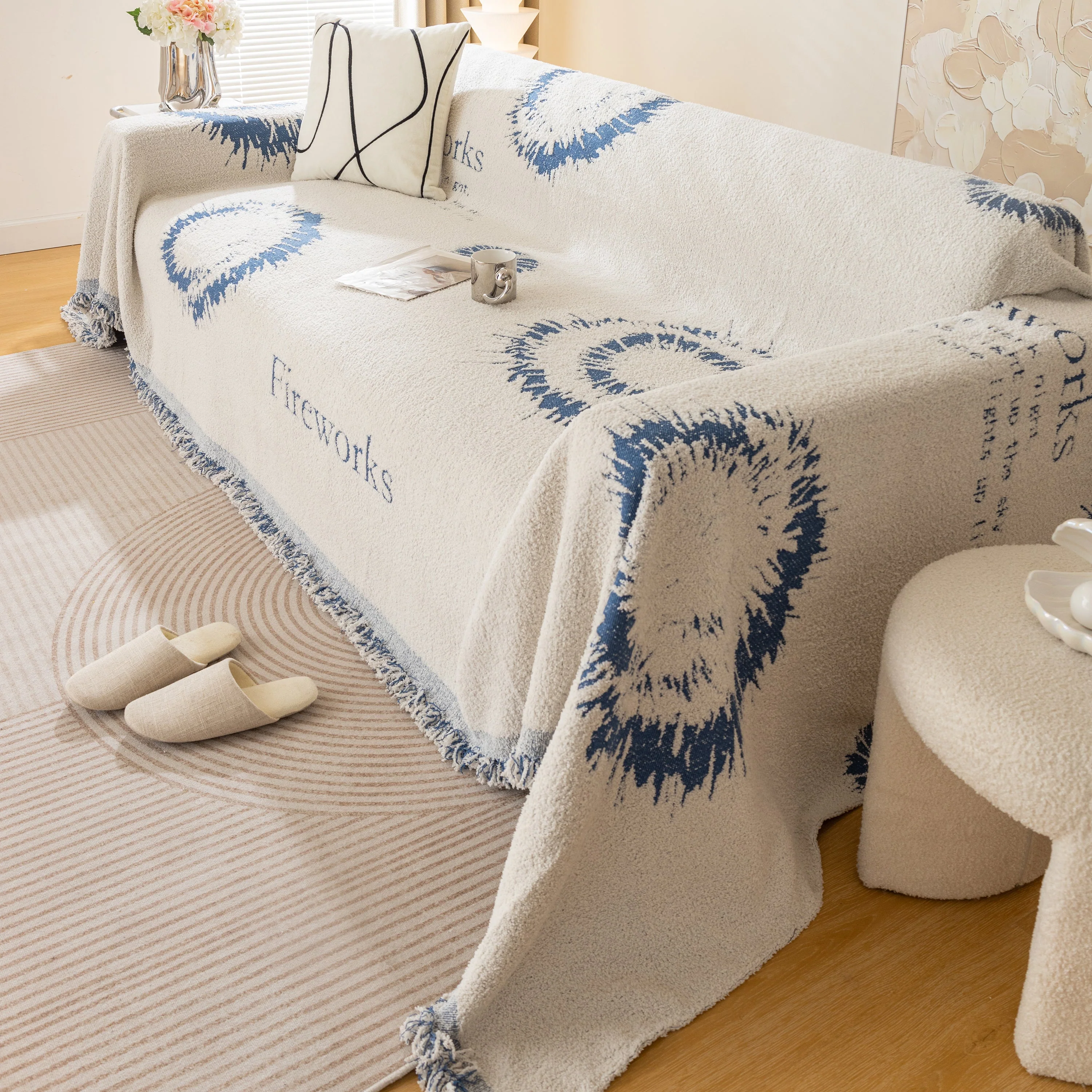 Fireworks Reversible Couch Cover Blankets Furniture Covers Washable Sectional Couch Covers - Image 79