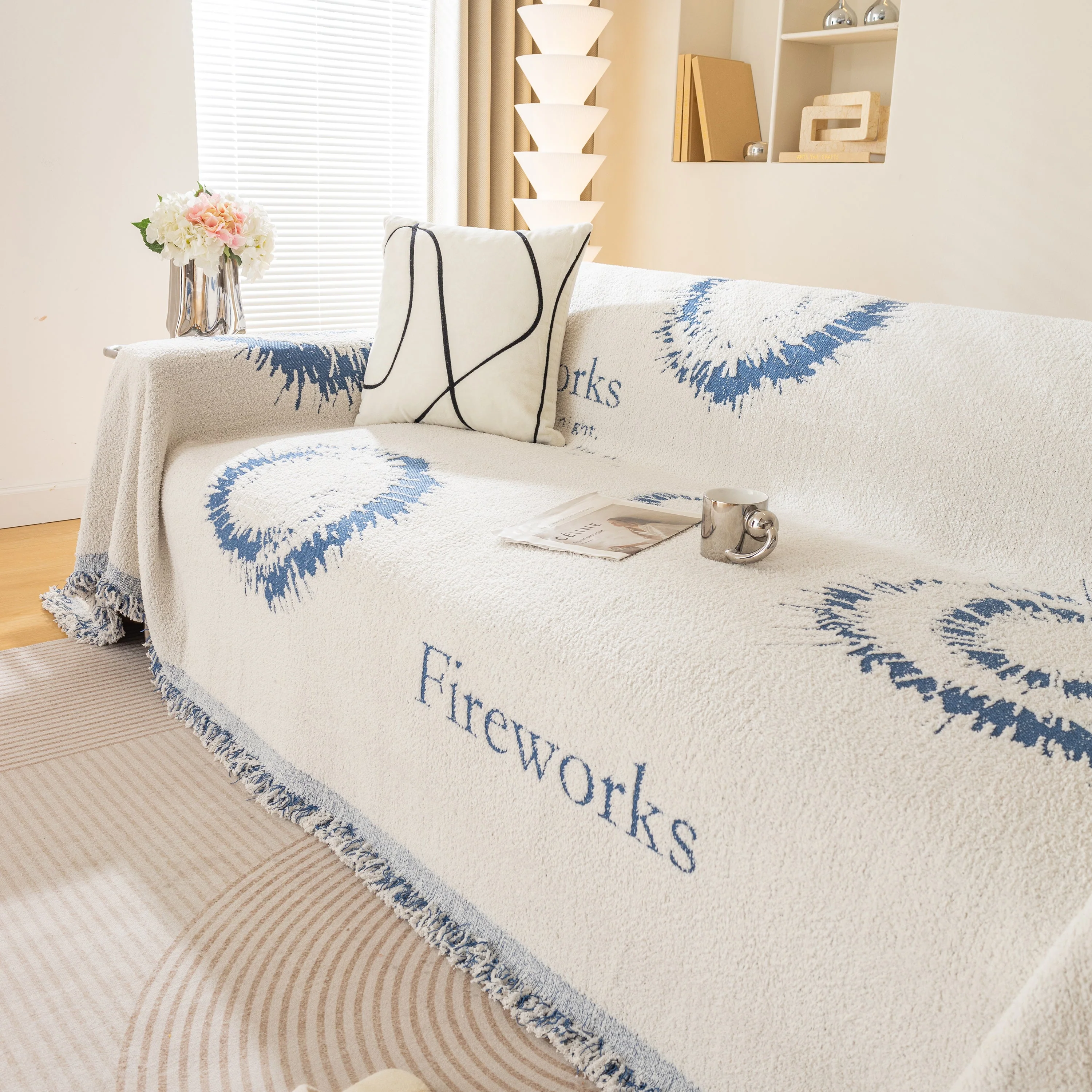 Fireworks Reversible Couch Cover Blankets Furniture Covers Washable Sectional Couch Covers - Image 85