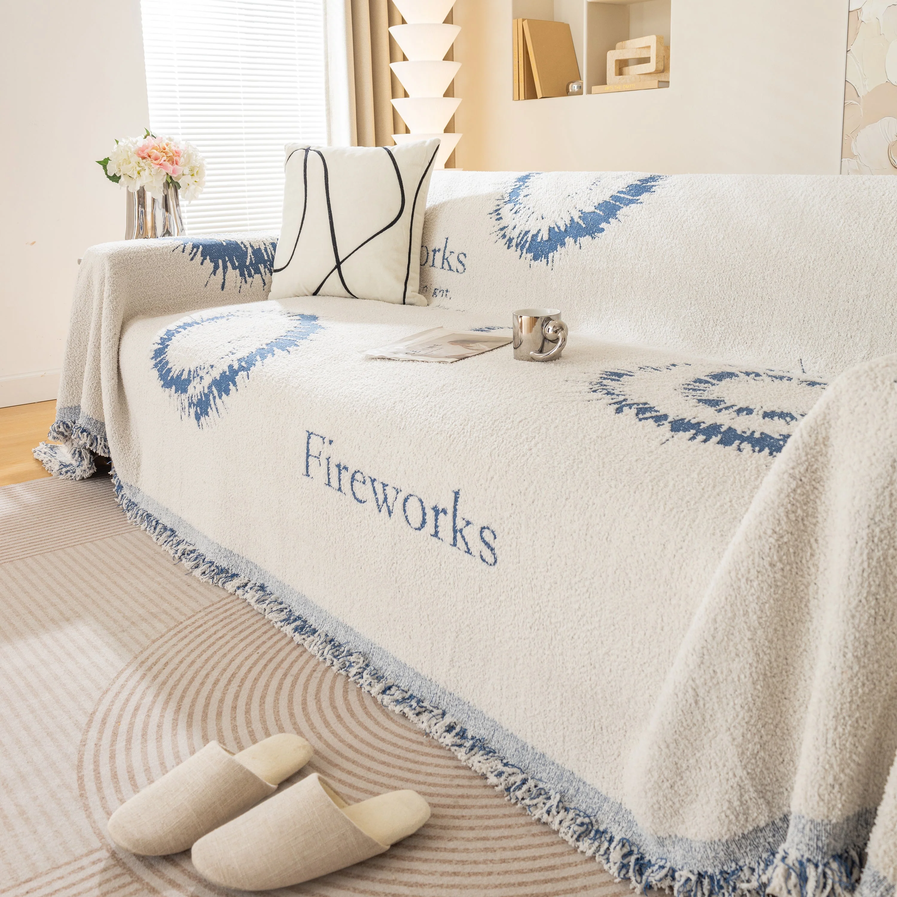 Fireworks Reversible Couch Cover Blankets Furniture Covers Washable Sectional Couch Covers - Image 86