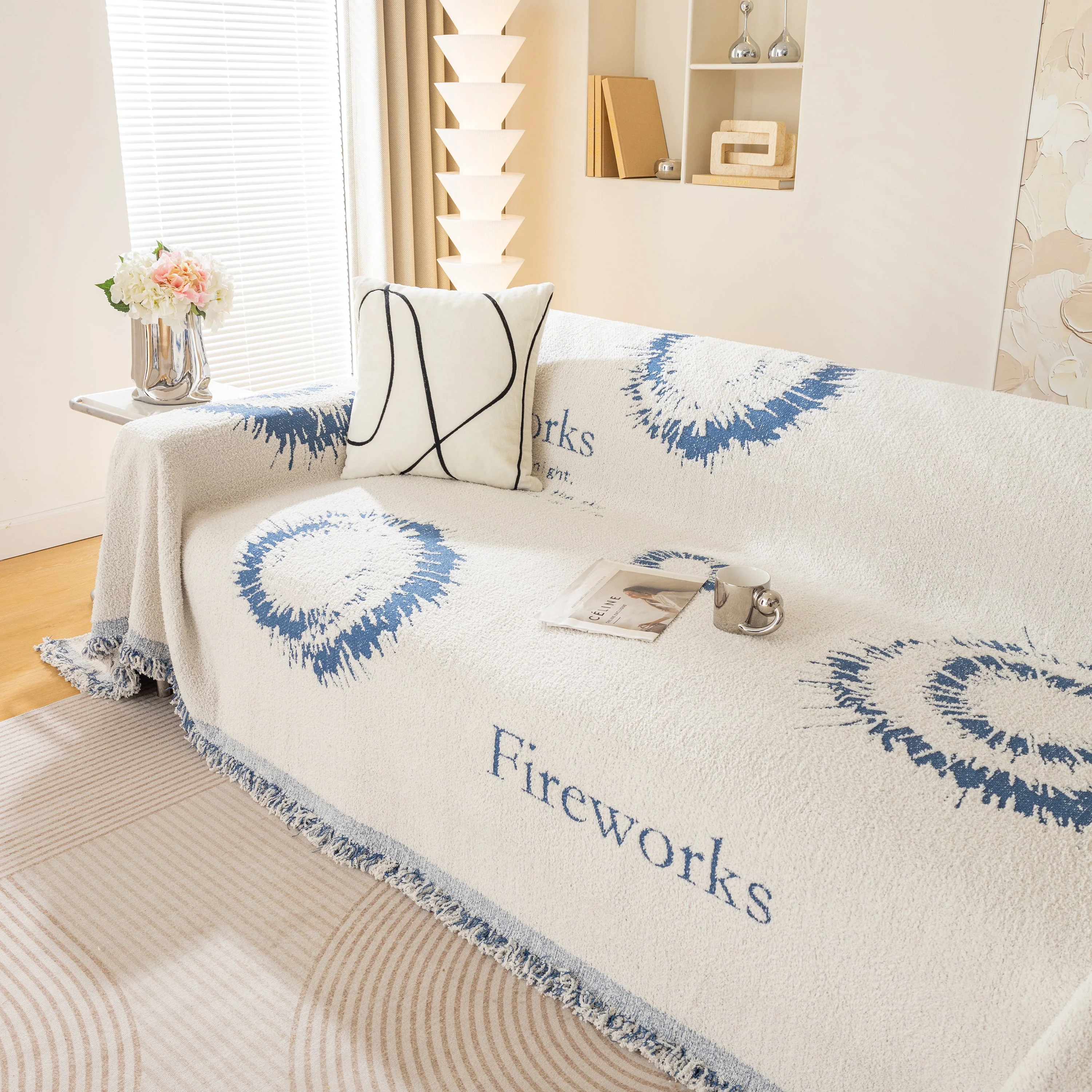 Fireworks Reversible Couch Cover Blankets Furniture Covers Washable Sectional Couch Covers - Image 88