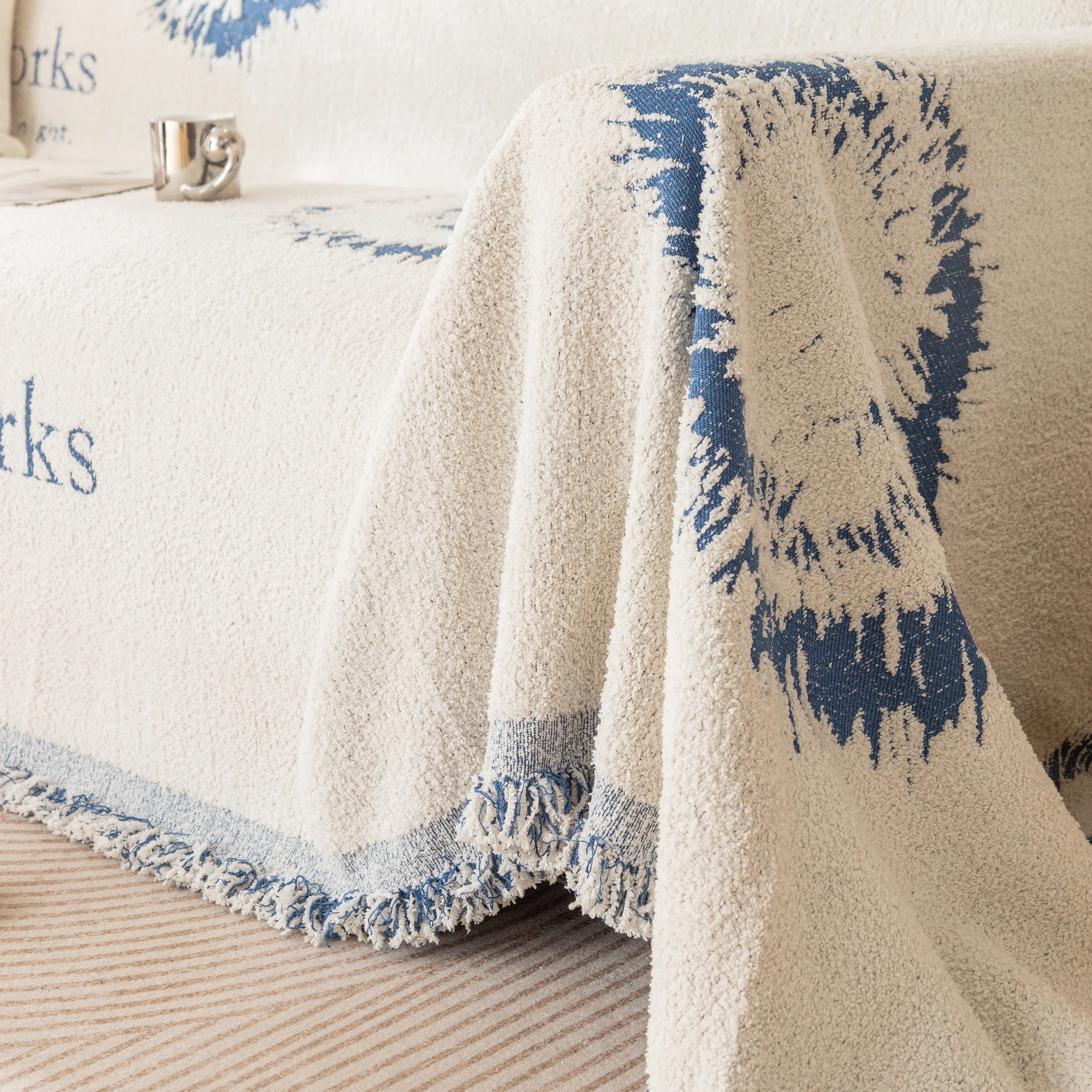 Fireworks Reversible Couch Cover Blankets Furniture Covers Washable Sectional Couch Covers - Image 89