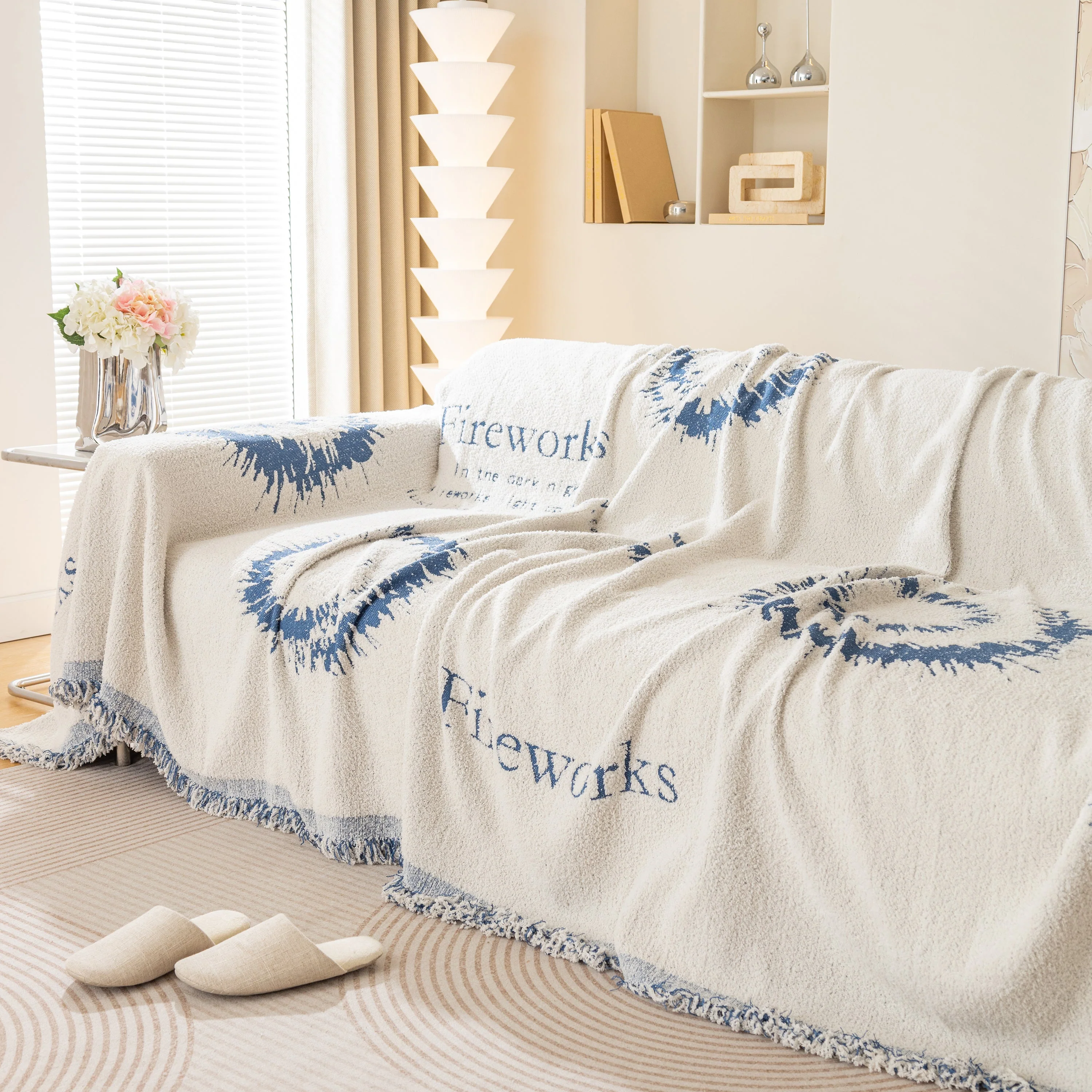 Fireworks Reversible Couch Cover Blankets Furniture Covers Washable Sectional Couch Covers - Image 95