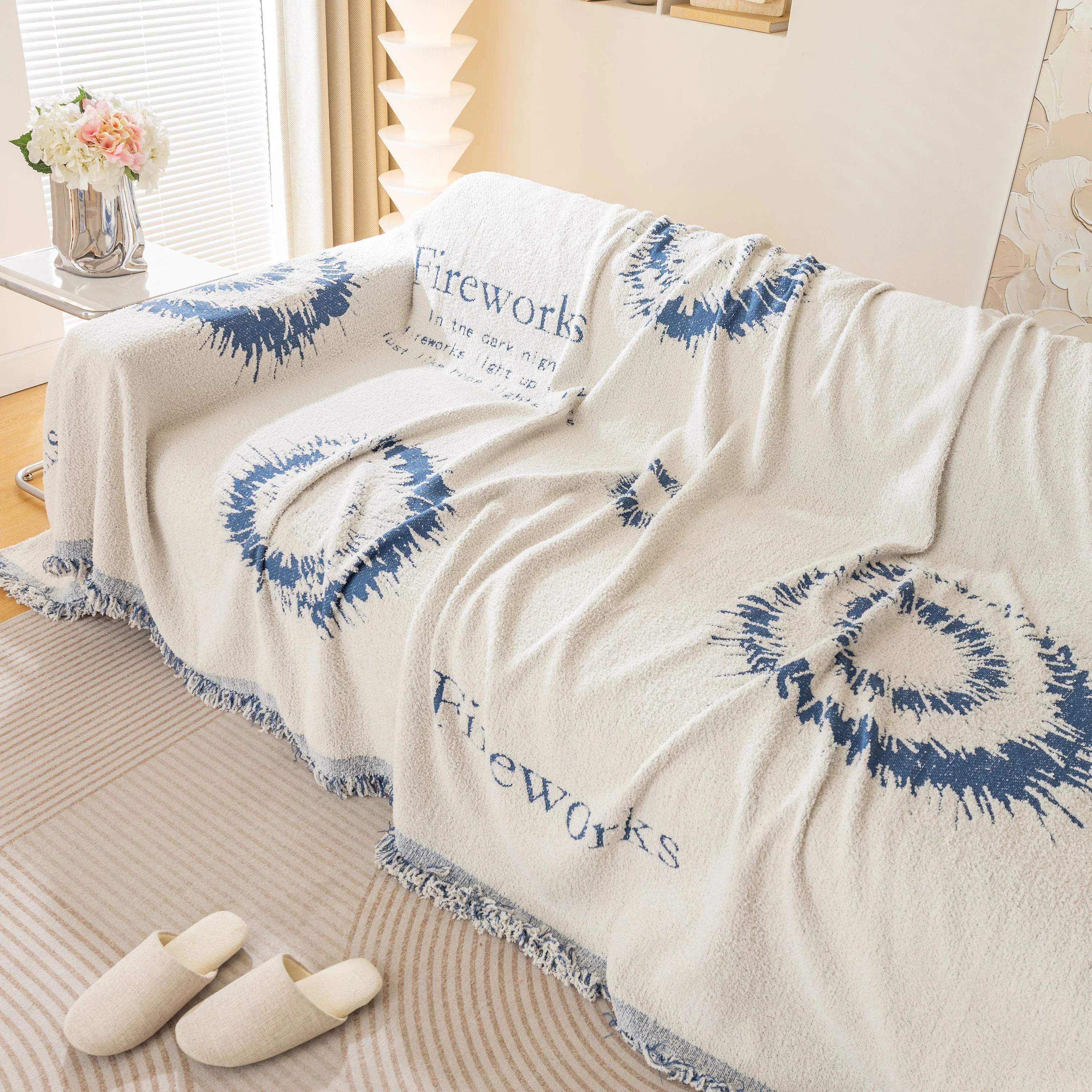 Fireworks Reversible Couch Cover Blankets Furniture Covers Washable Sectional Couch Covers - Image 96