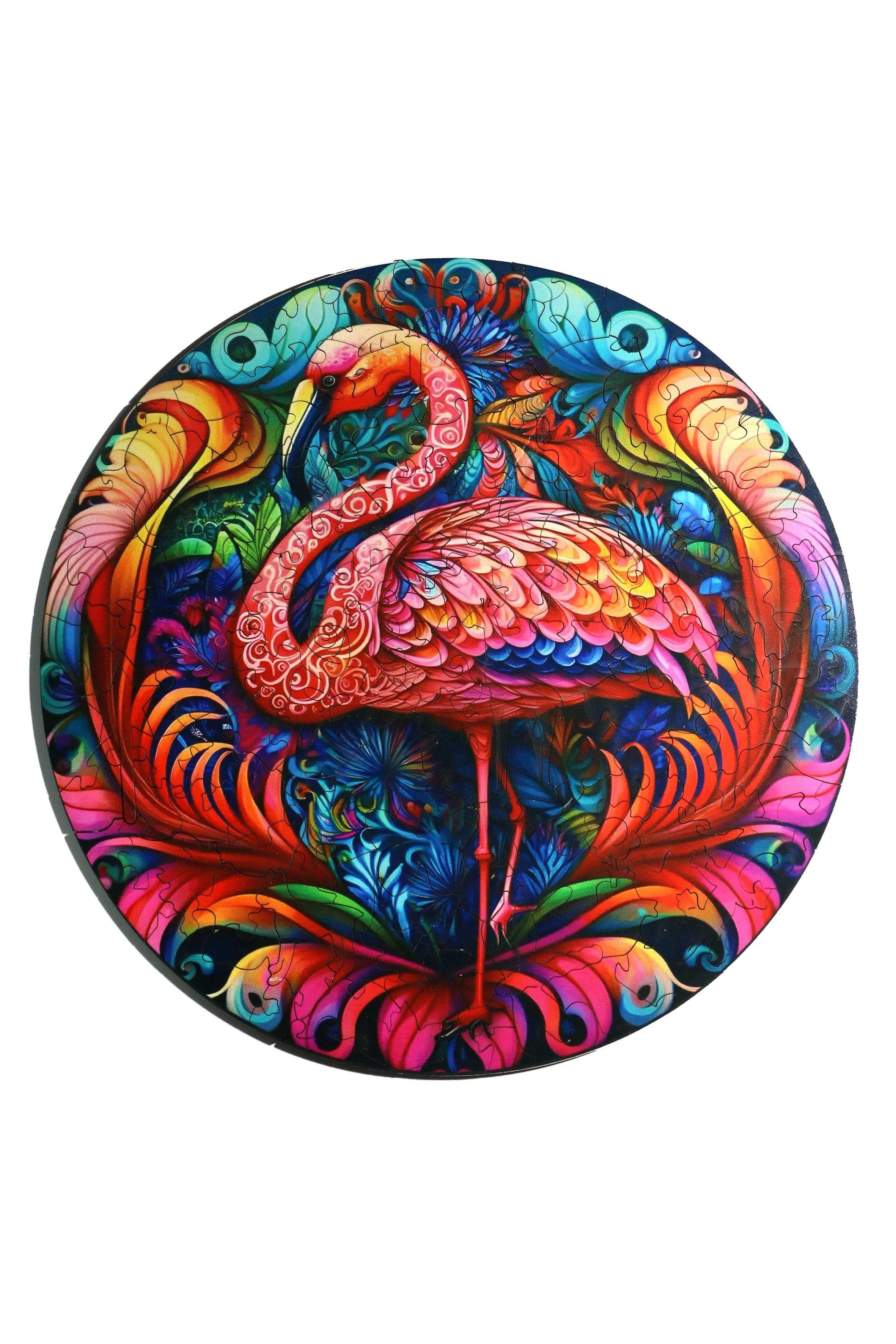 Flamingo in Leaves - Jigsaw Wooden Puzzle by Wizardi F07N9-27 - Image 2