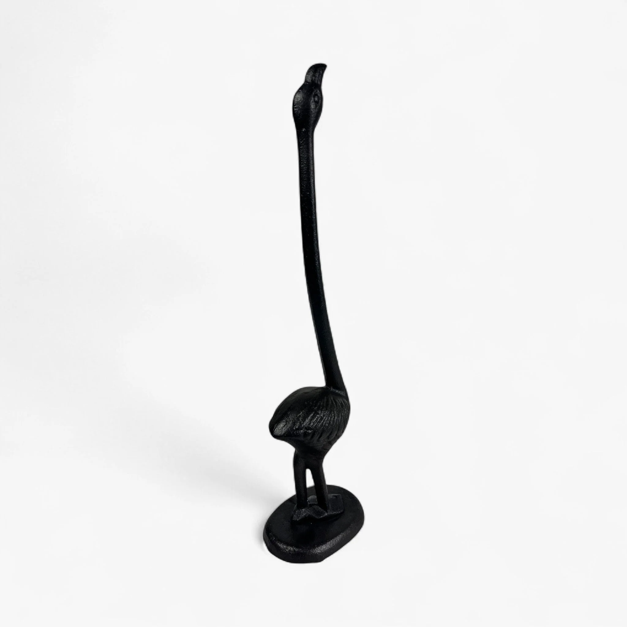 Flamingo Toilet Paper Holder Cast Iron Black Kitchen Decor - Image 2