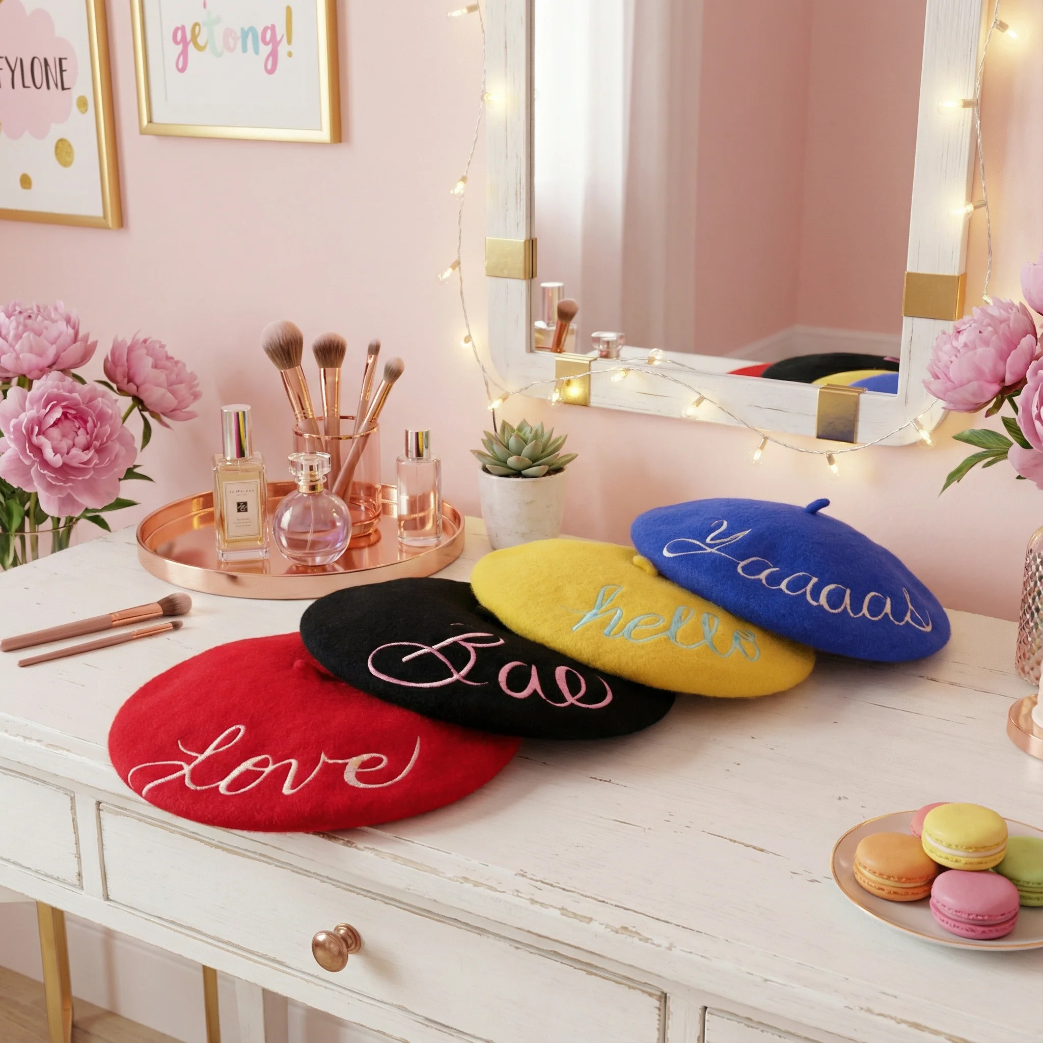 FLASH SALE: Embroidered Berets in 5 Fun Colors and Sayings | Wool and Nylon - Image 11