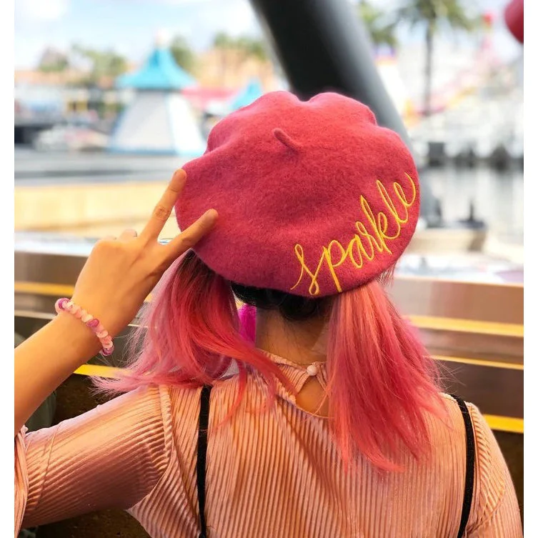 FLASH SALE: Embroidered Berets in 5 Fun Colors and Sayings | Wool and Nylon - Image 5