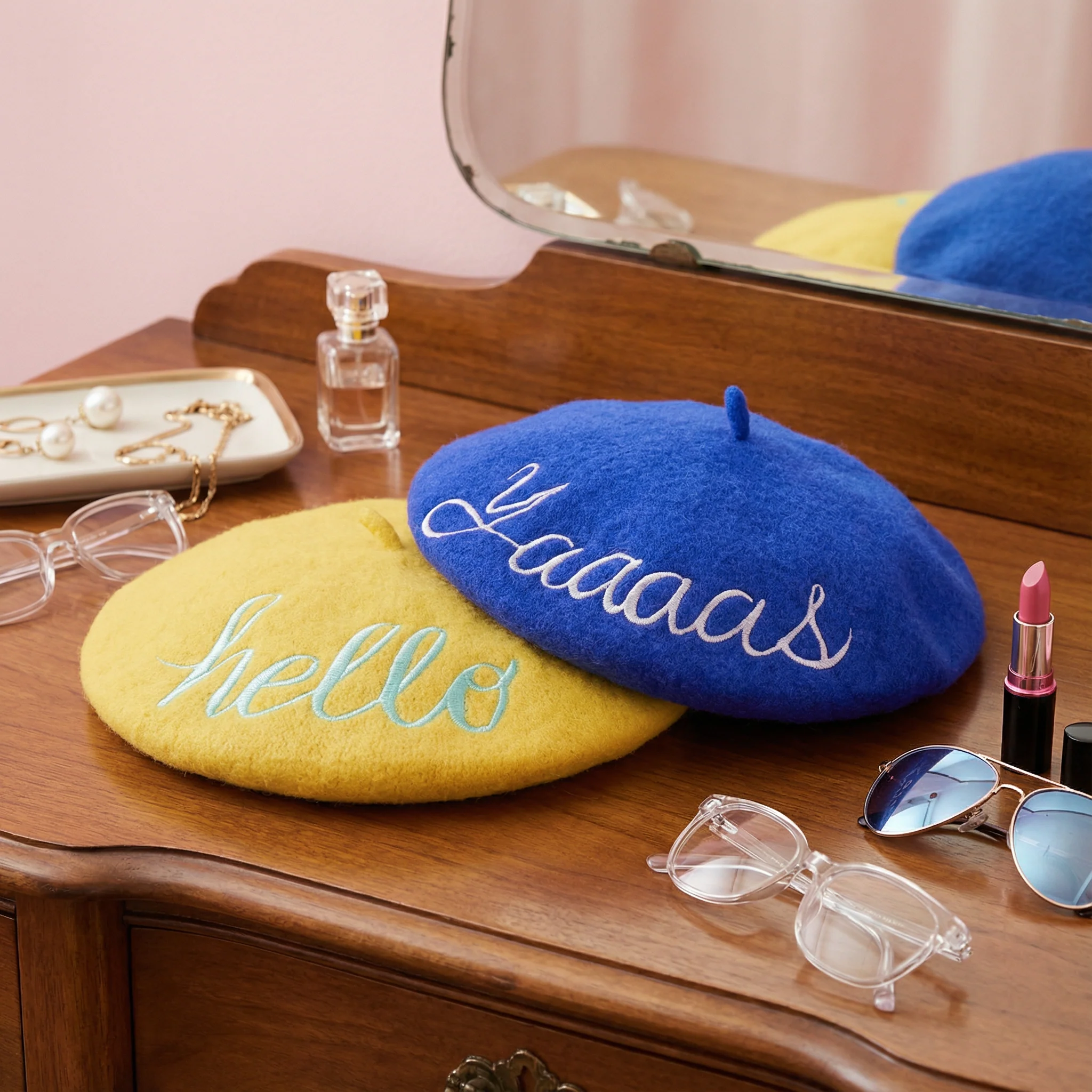 FLASH SALE: Embroidered Berets in 5 Fun Colors and Sayings | Wool and Nylon - Image 7
