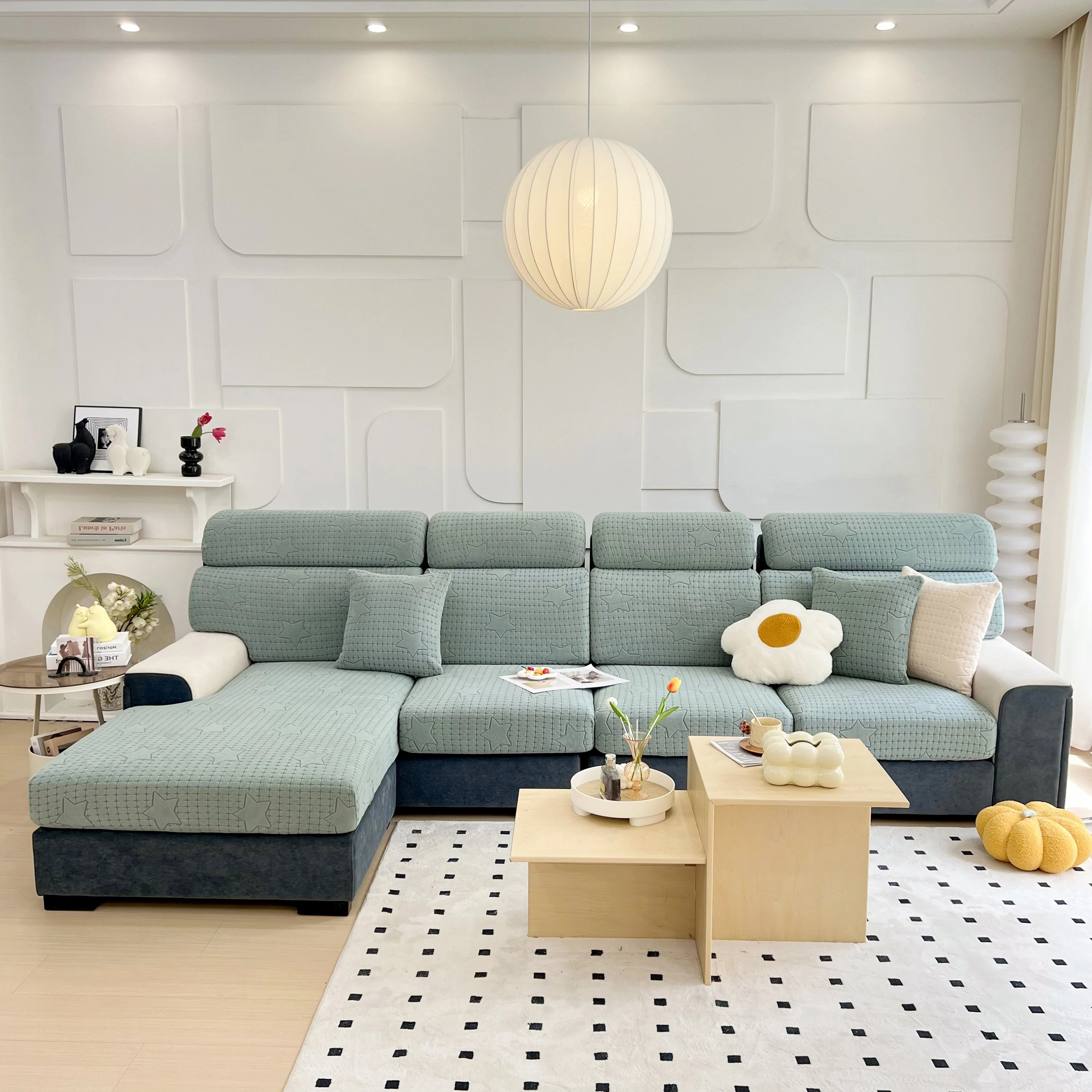 Fleece Fabric Cushion Covers for Sectional Sofas and L-Shaped Couch, Stretch Washable Sofa Seat Covers - Image 12