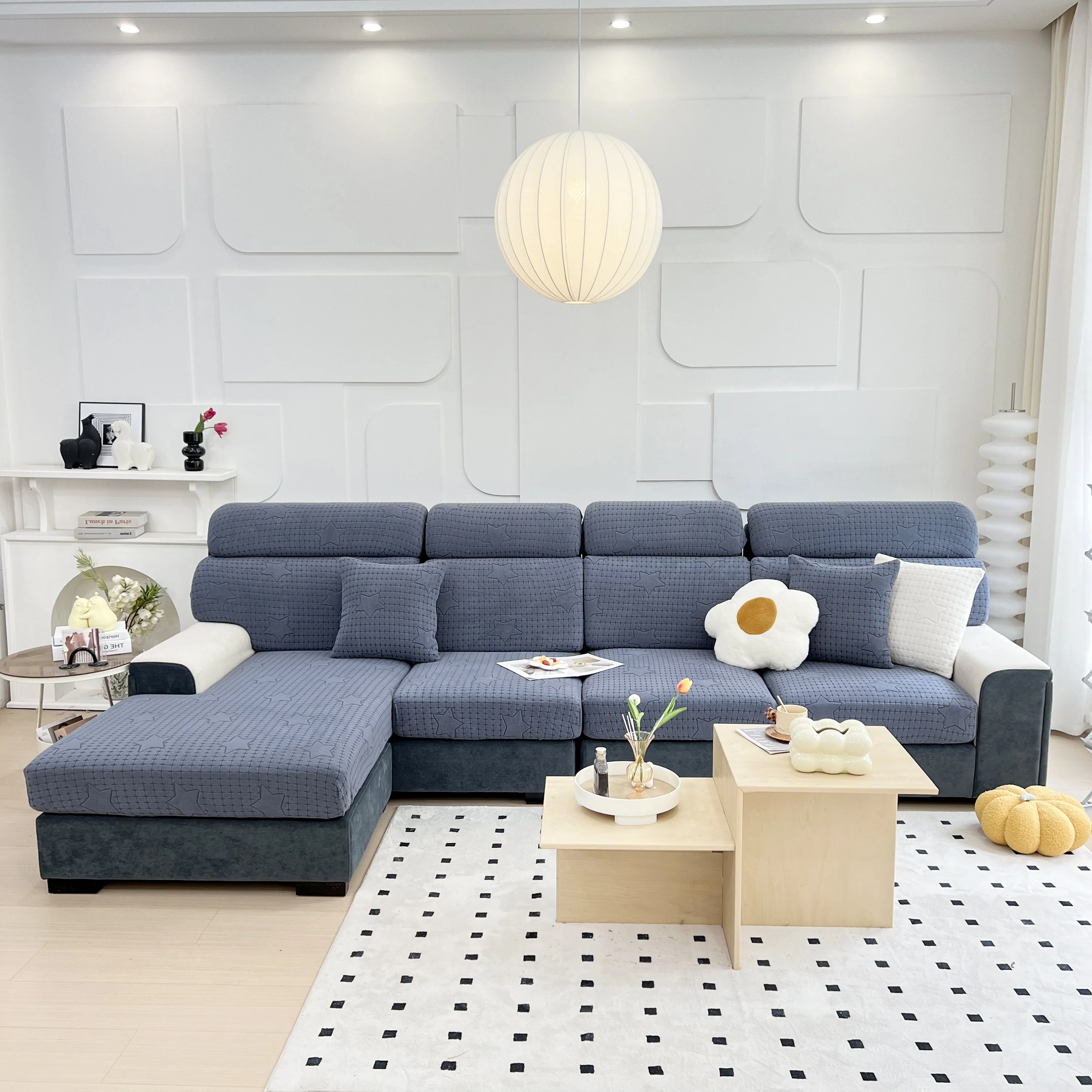 Fleece Fabric Cushion Covers for Sectional Sofas and L-Shaped Couch, Stretch Washable Sofa Seat Covers - Image 120