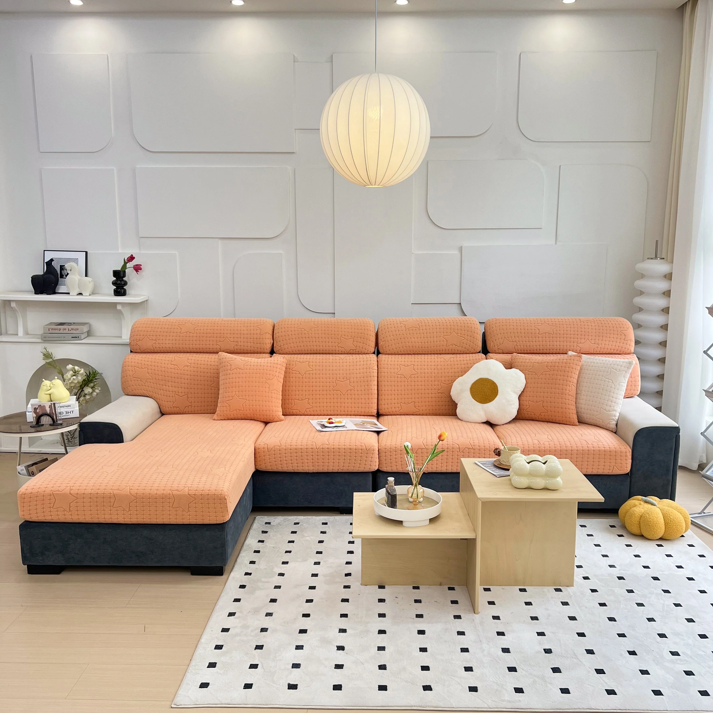 Fleece Fabric Cushion Covers for Sectional Sofas and L-Shaped Couch, Stretch Washable Sofa Seat Covers - Image 145