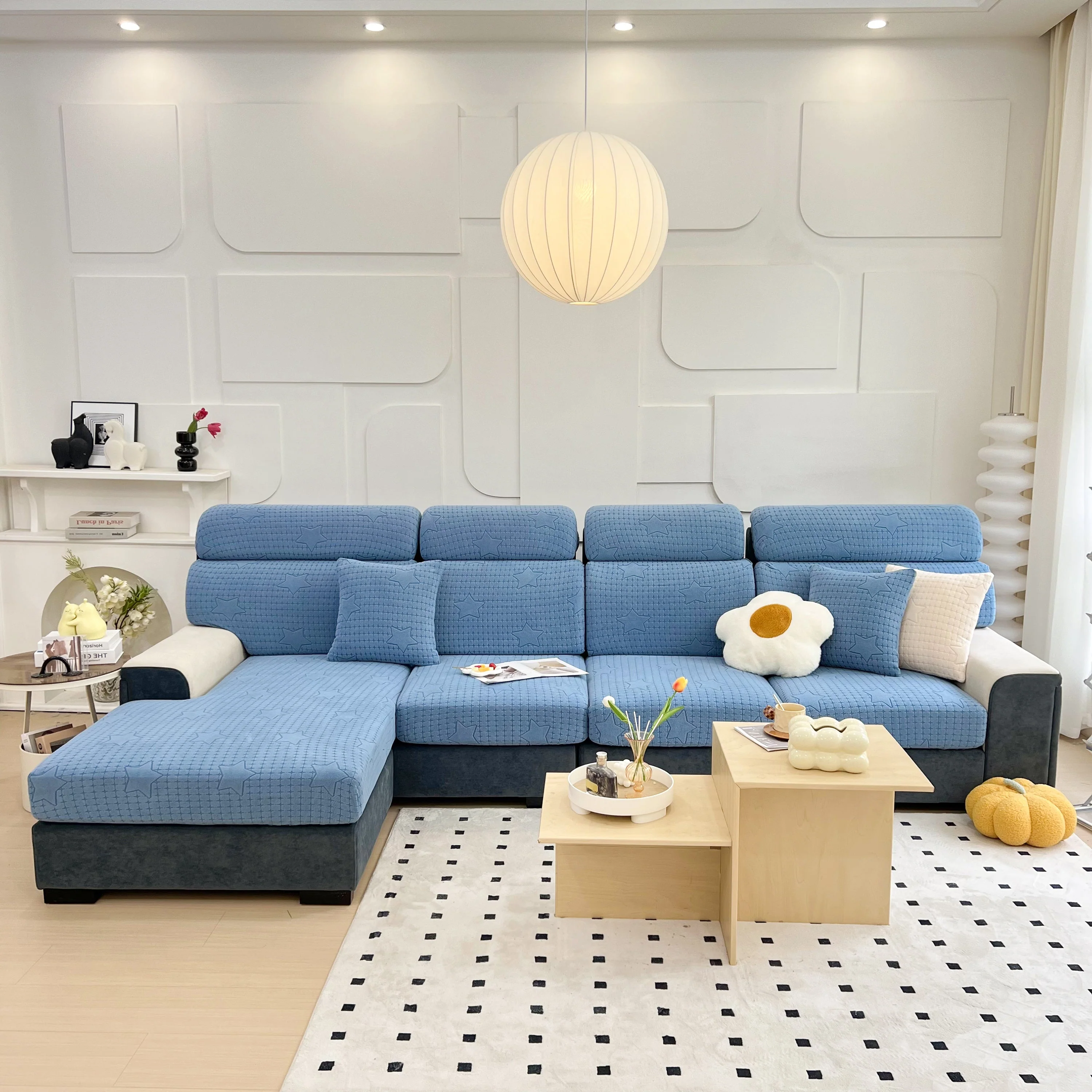 Fleece Fabric Cushion Covers for Sectional Sofas and L-Shaped Couch, Stretch Washable Sofa Seat Covers - Image 171