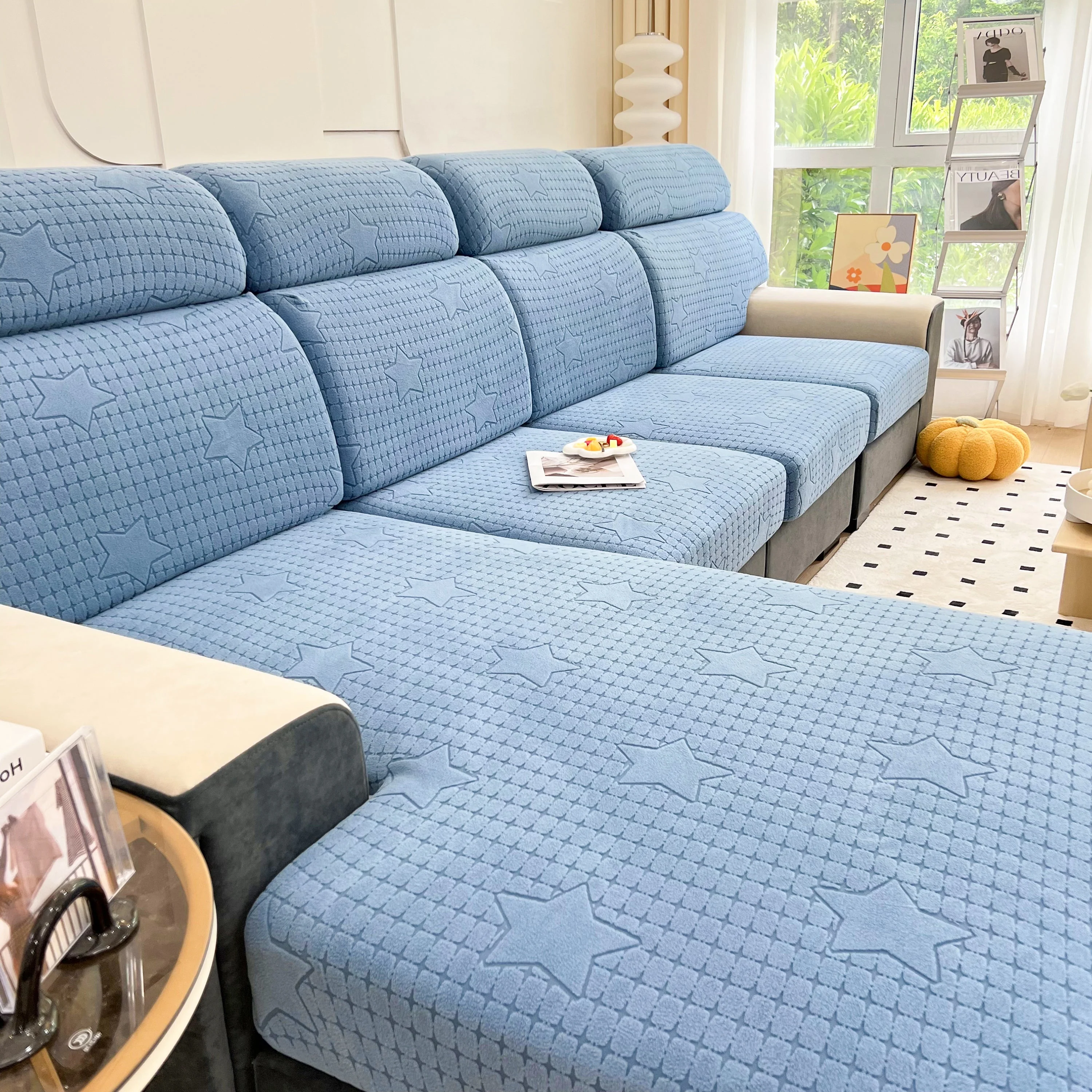 Fleece Fabric Cushion Covers for Sectional Sofas and L-Shaped Couch, Stretch Washable Sofa Seat Covers - Image 185