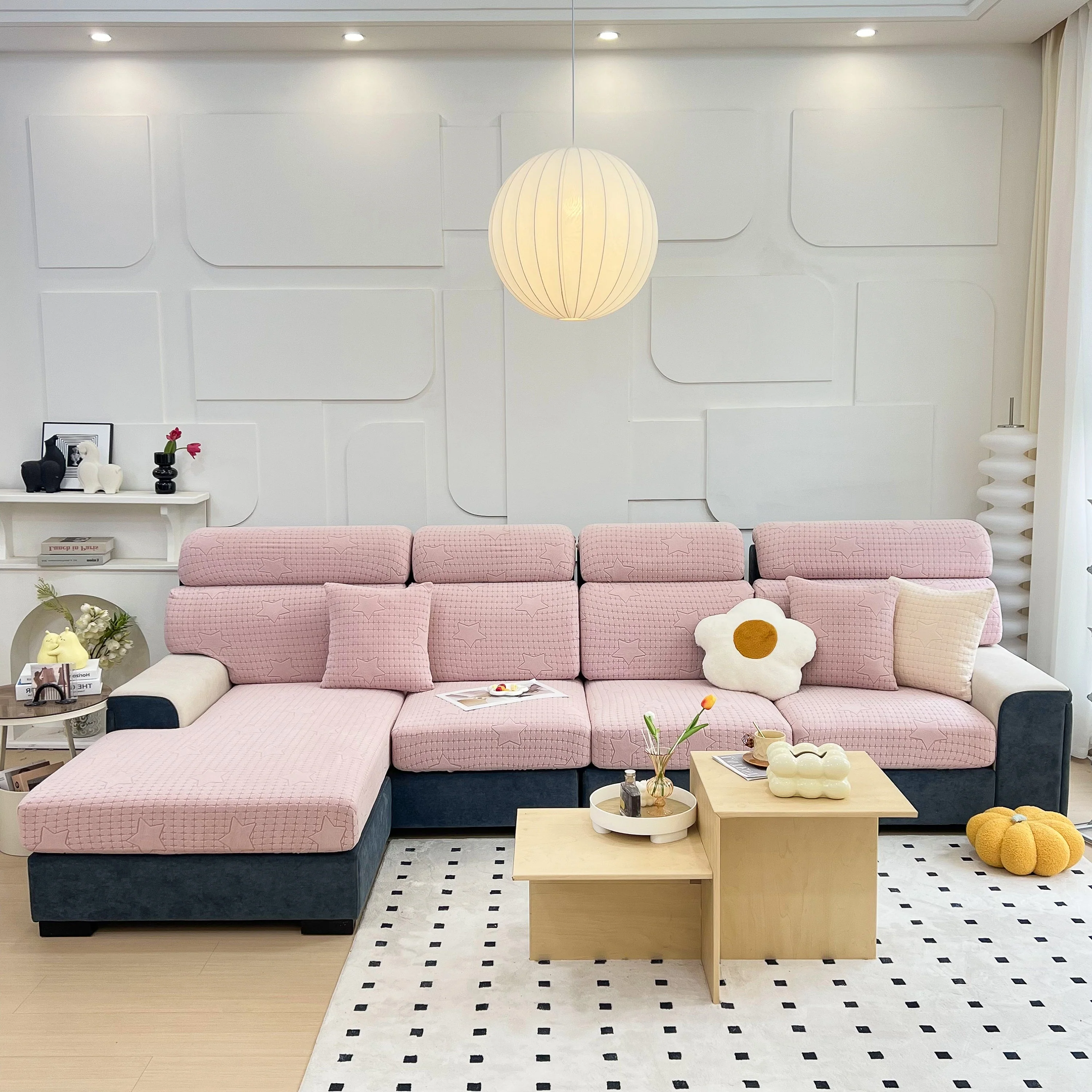 Fleece Fabric Cushion Covers for Sectional Sofas and L-Shaped Couch, Stretch Washable Sofa Seat Covers - Image 26