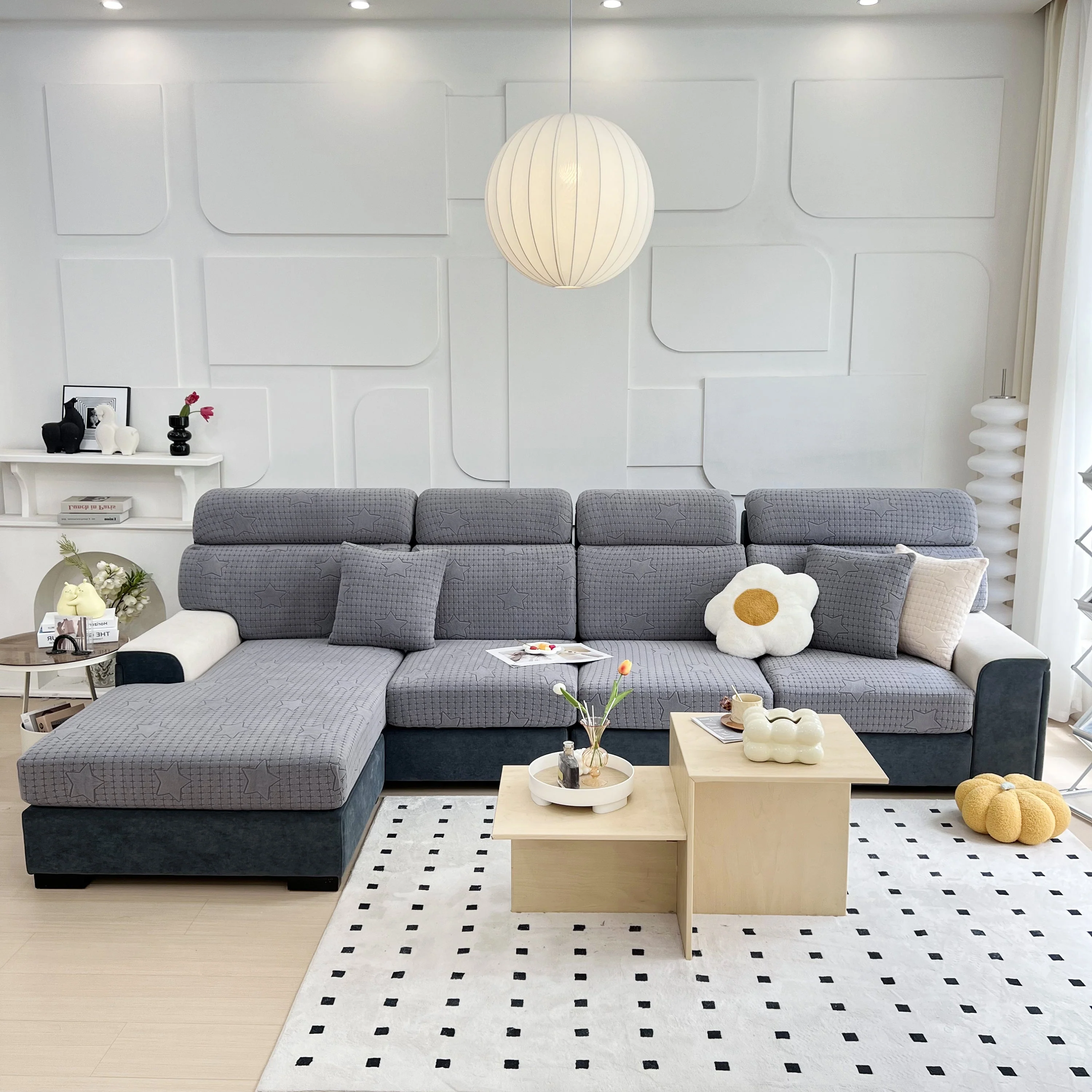 Fleece Fabric Cushion Covers for Sectional Sofas and L-Shaped Couch, Stretch Washable Sofa Seat Covers - Image 50