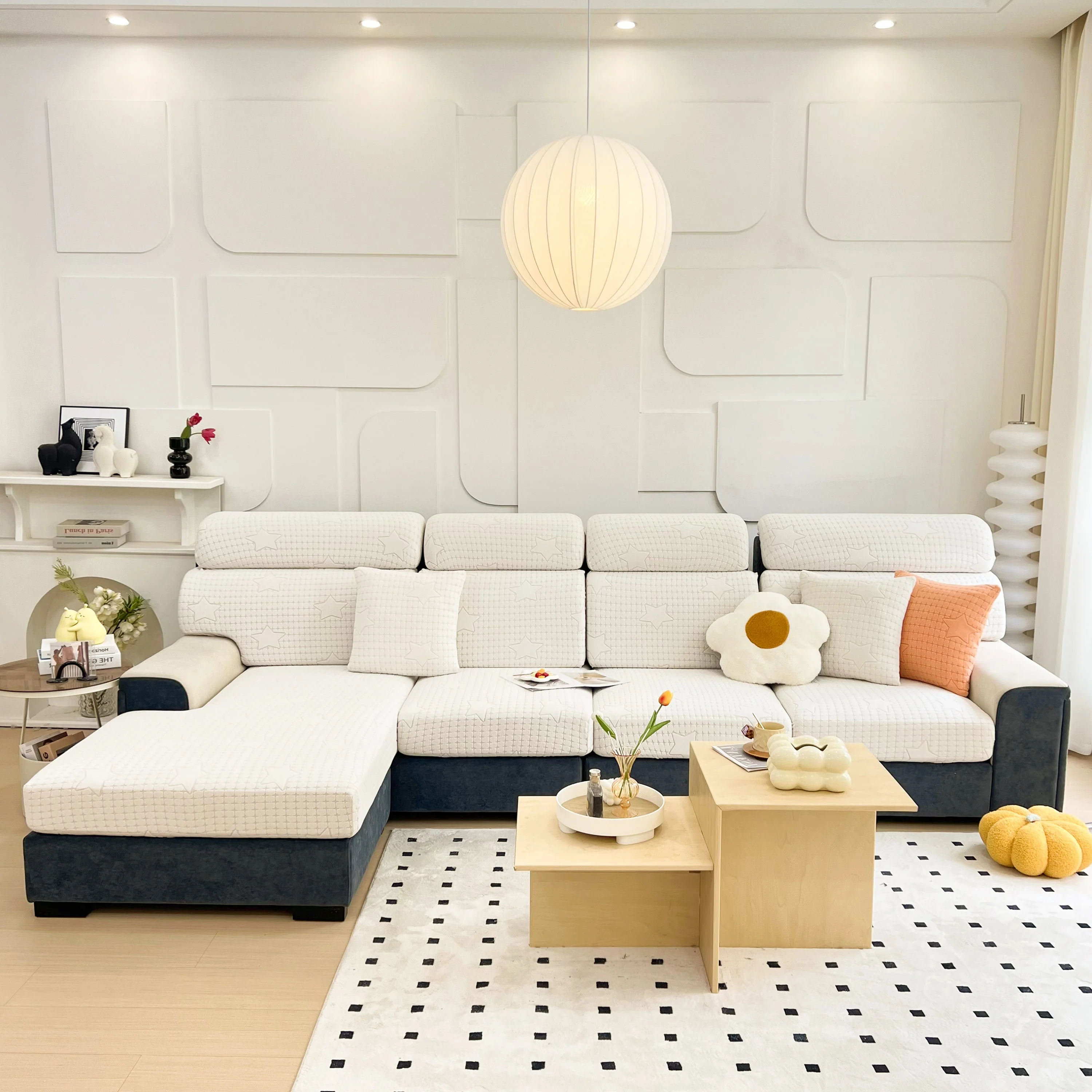Fleece Fabric Cushion Covers for Sectional Sofas and L-Shaped Couch, Stretch Washable Sofa Seat Covers - Image 97