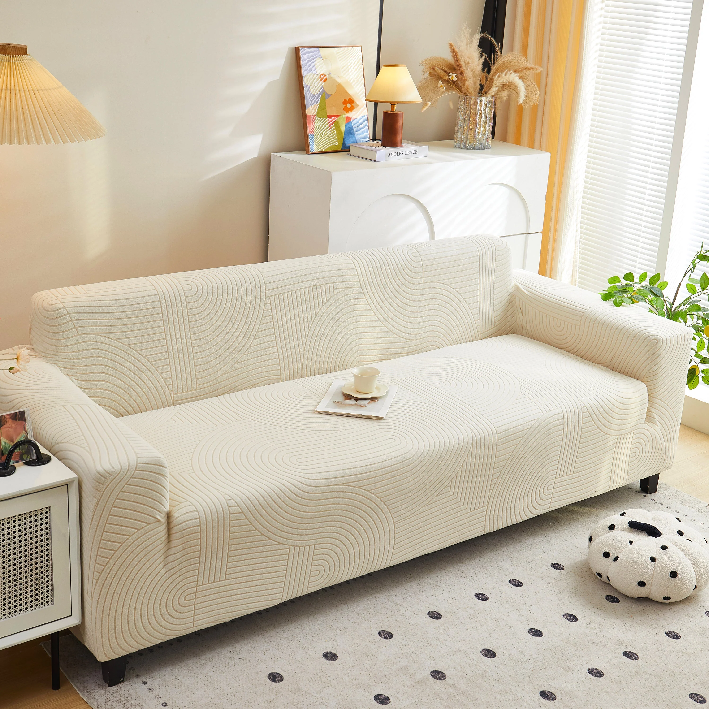 Fleece Stretch Sofa Slipcover Washable Soft Spandex Couch Cover Furniture Protector - Image 12