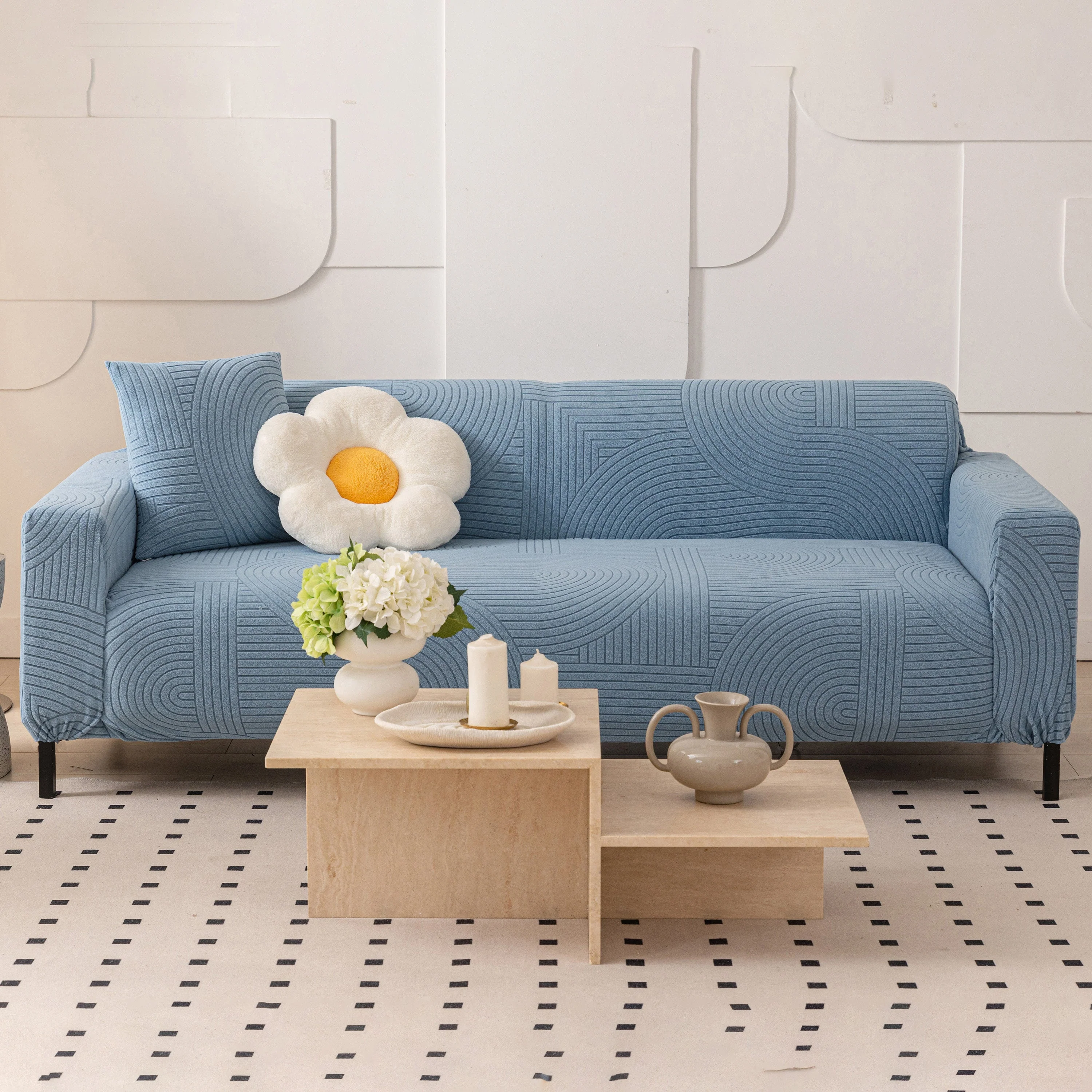 Fleece Stretch Sofa Slipcover Washable Soft Spandex Couch Cover Furniture Protector - Image 65
