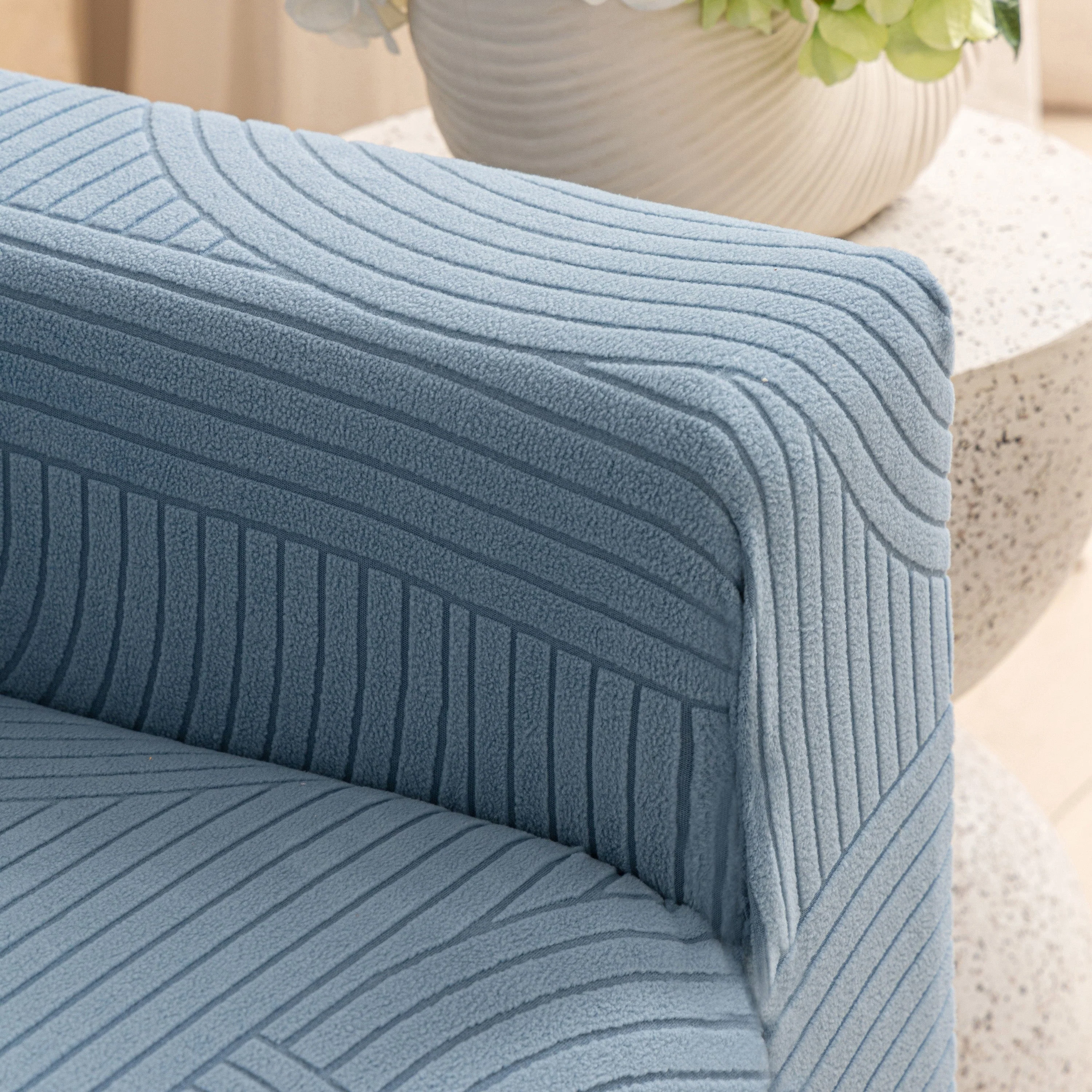 Fleece Stretch Sofa Slipcover Washable Soft Spandex Couch Cover Furniture Protector - Image 72