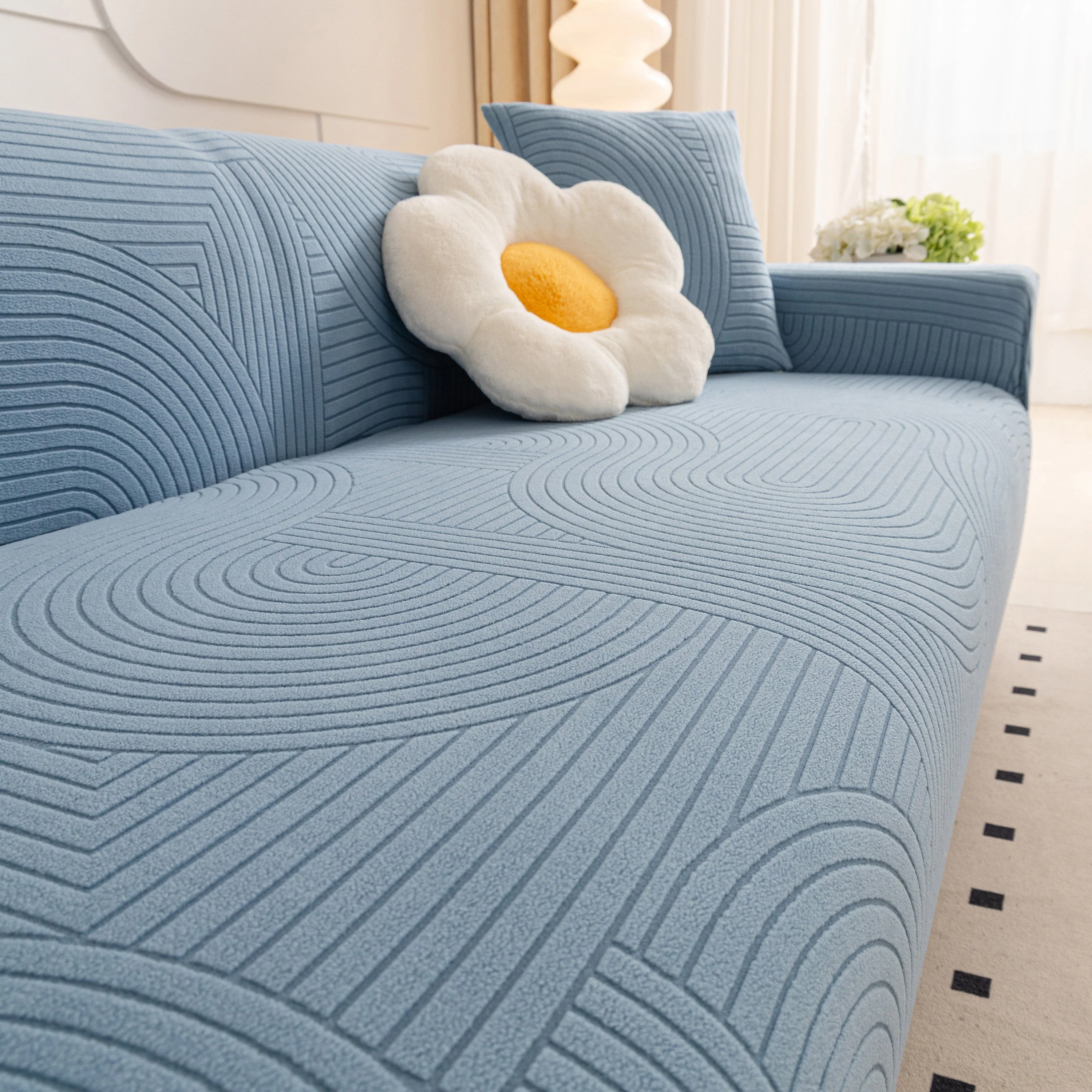 Fleece Stretch Sofa Slipcover Washable Soft Spandex Couch Cover Furniture Protector - Image 76