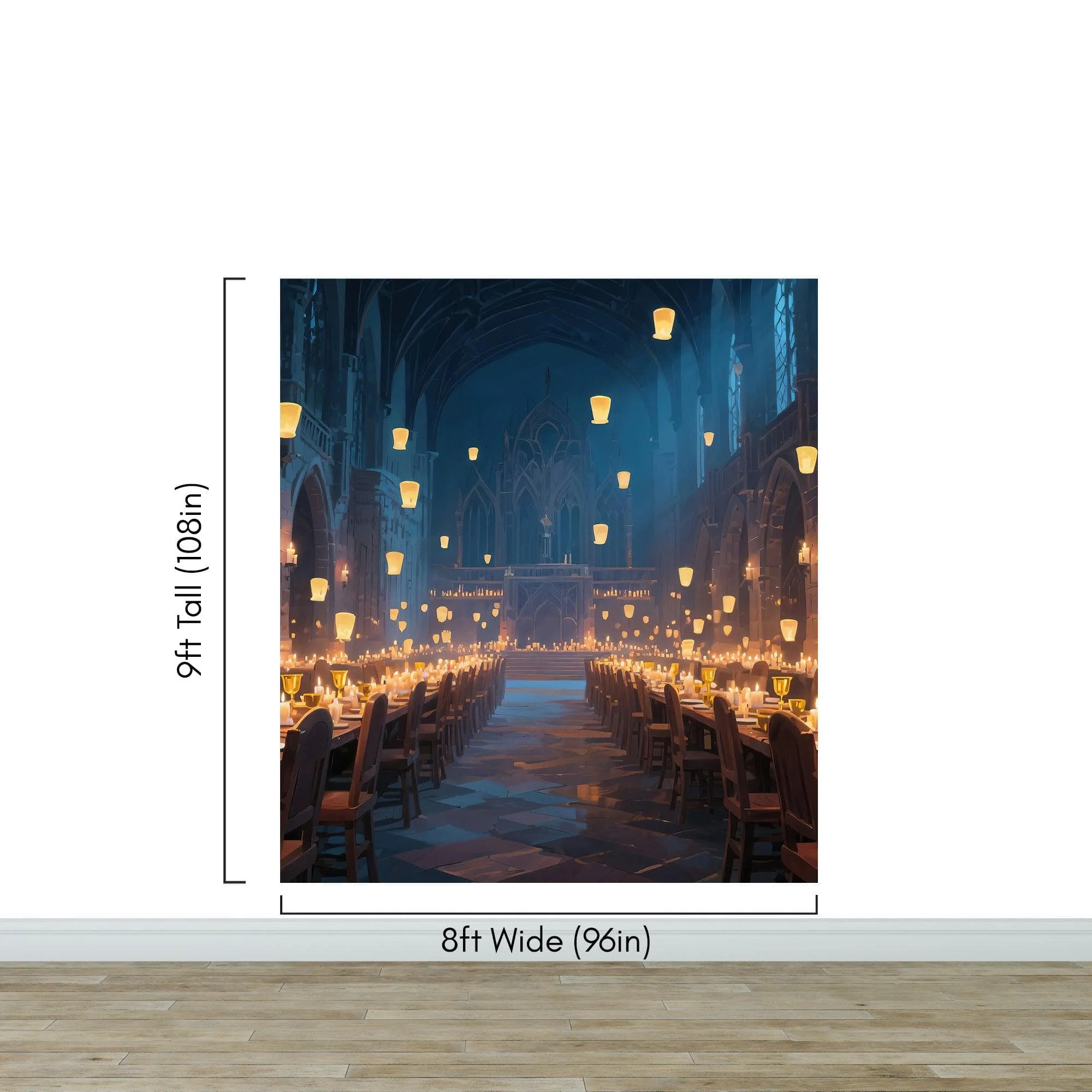 Floating Candles Great Hall Wallpaper Mural. Wizardly Dining Room Ambiance Wall Art. #6984 - Image 11